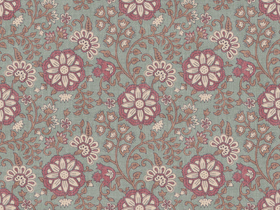 Lucien Trail Spice / Pink / Green Heritage Tales Fabric by Esselle Home