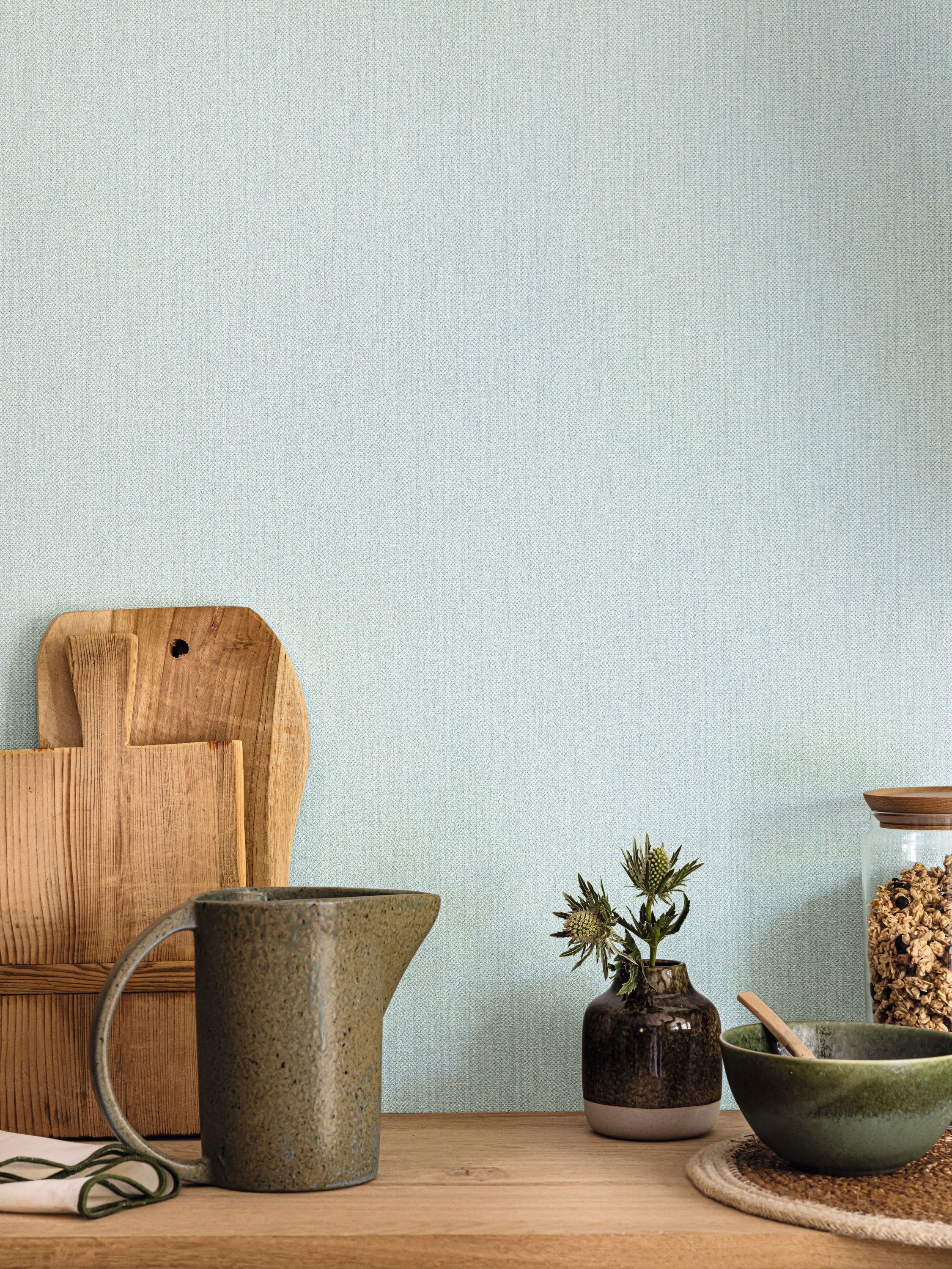 101566007 Uni Mat Bleu Pastel Wallpaper by Caselio