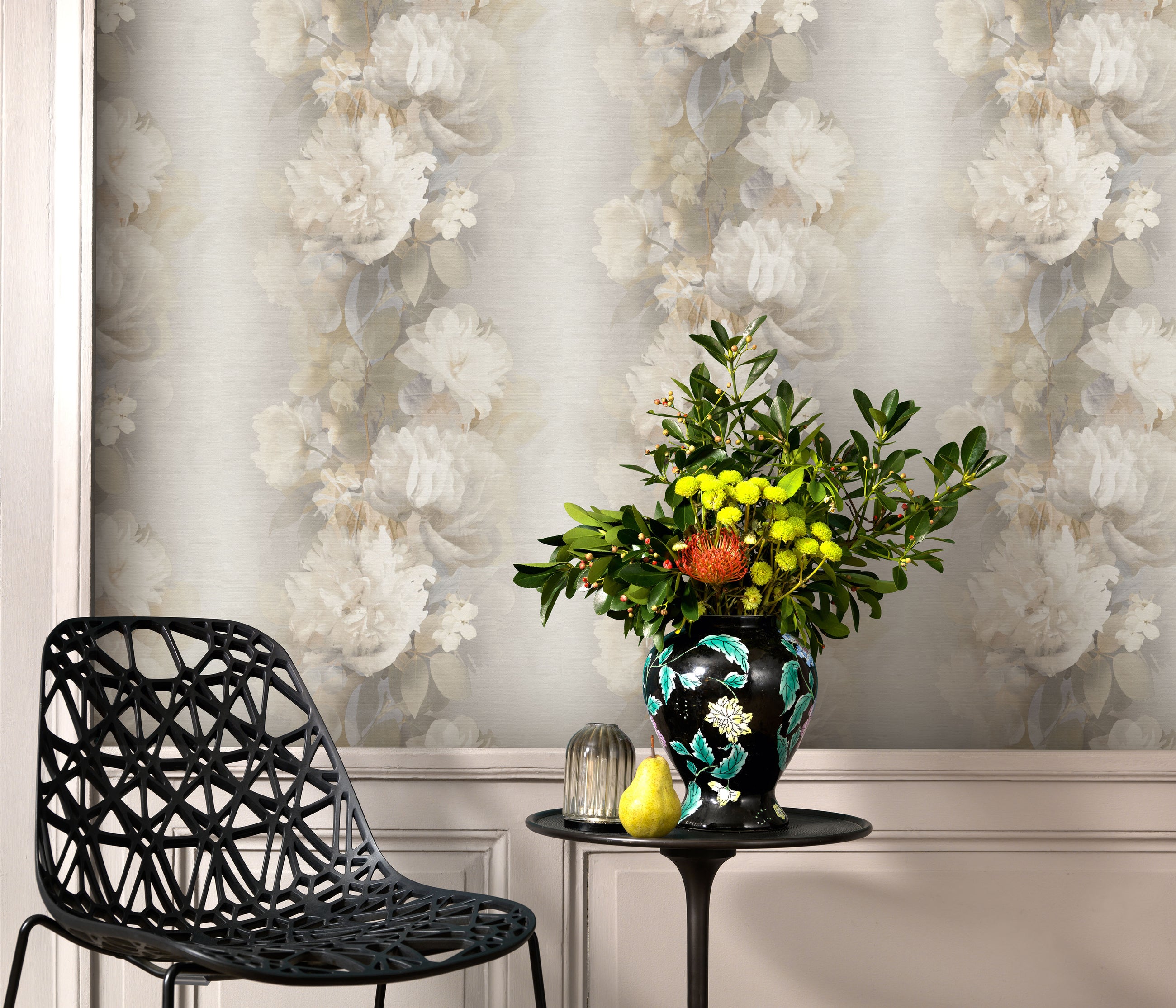 10513-37 Aurora Floral Taupe Wallpaper by Erismann