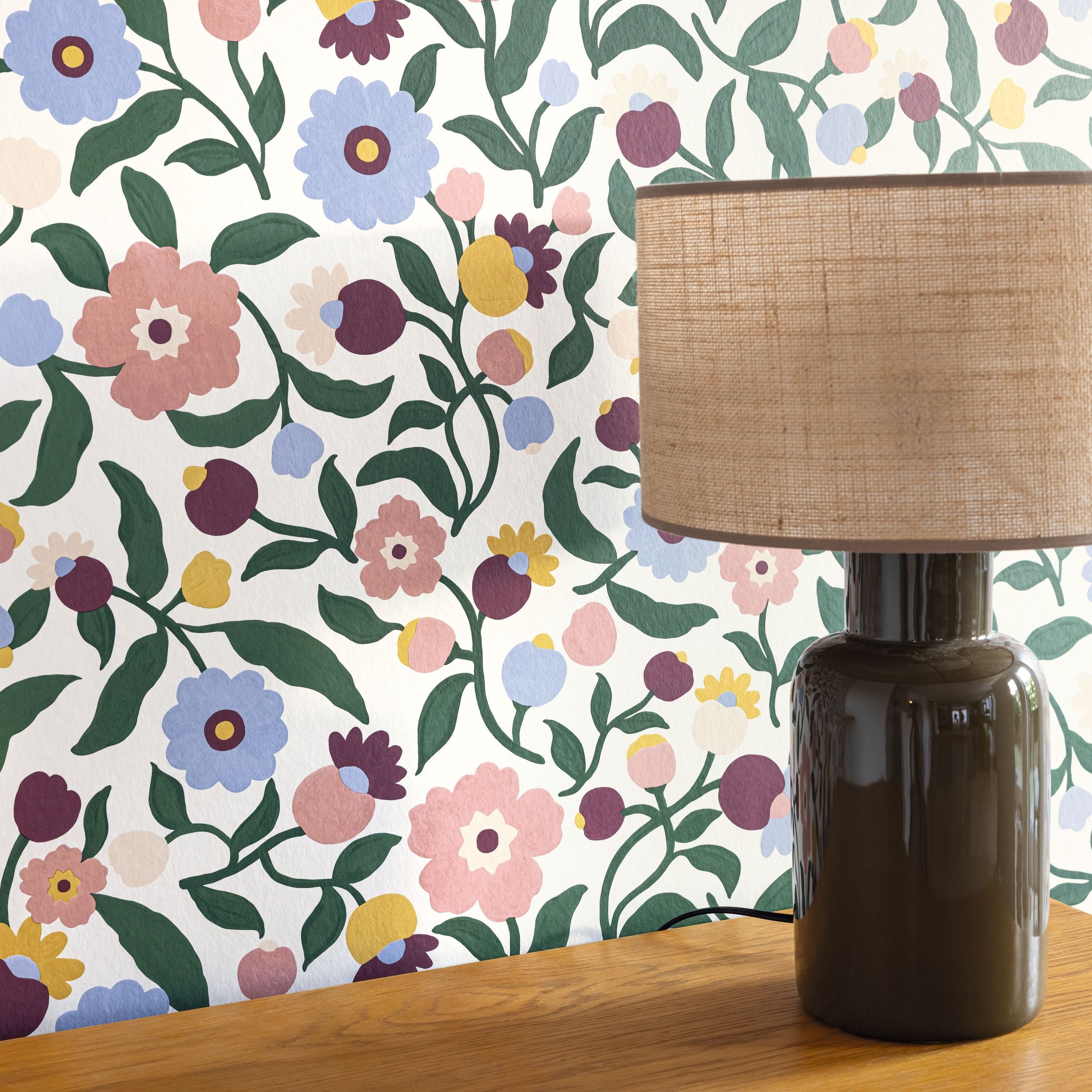 Capucine Violet Happy Kids Club Wallpaper by Caselio