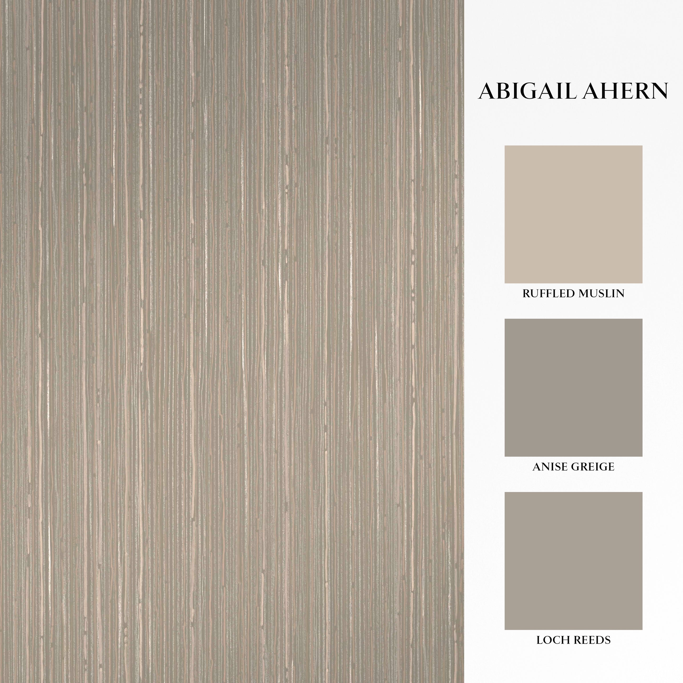 140098 Fibre Stripe Mist Wallpaper by Abigail Ahern
