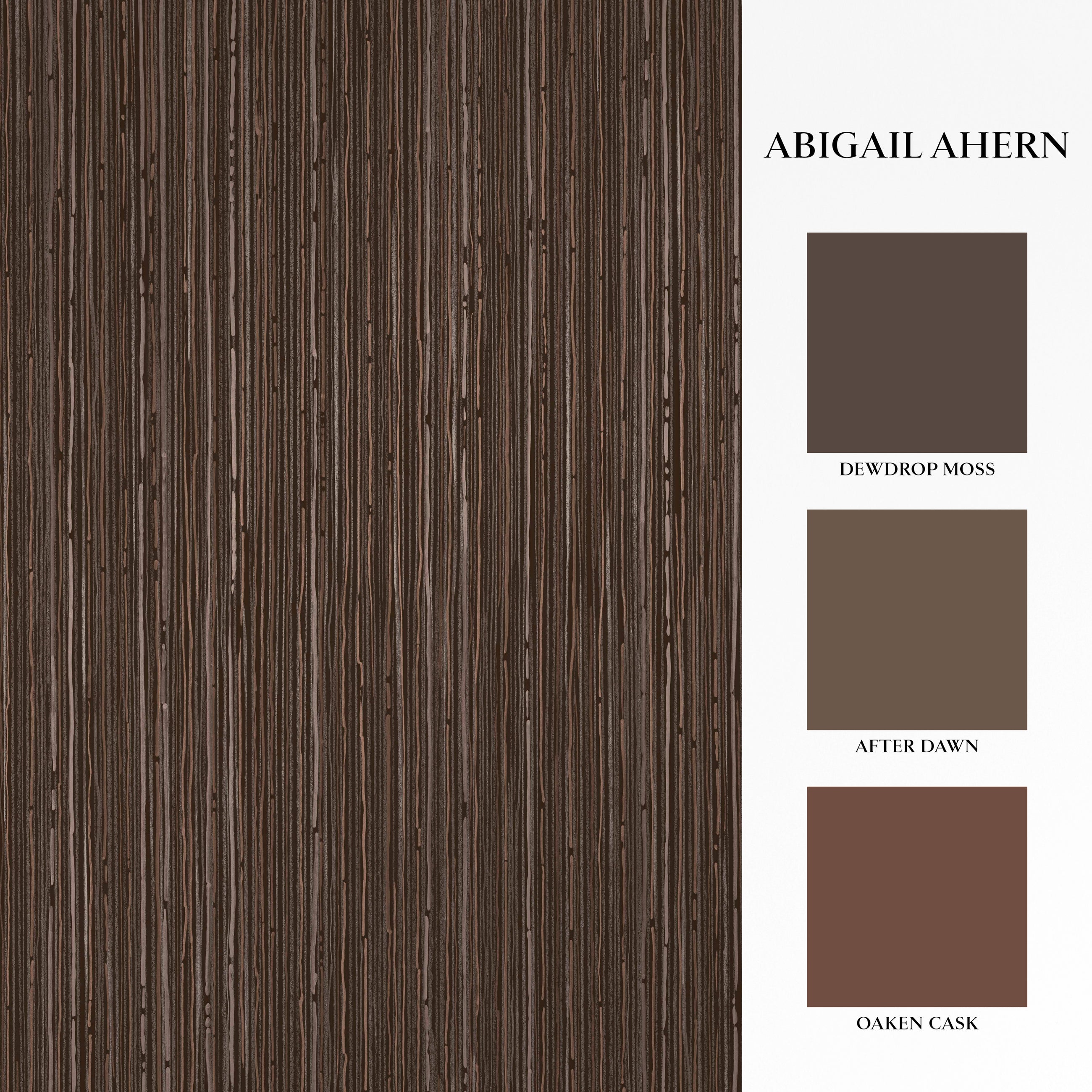 140100 Fibre Stripe Chocolate Wallpaper by Abigail Ahern