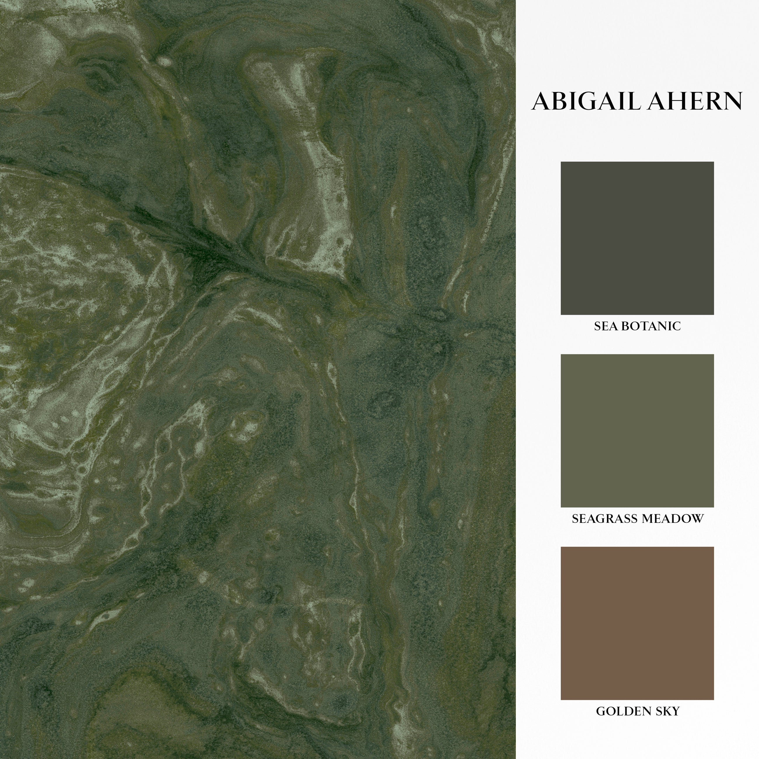 140664 Ethereal Marble Moss mural by Abigail Ahern