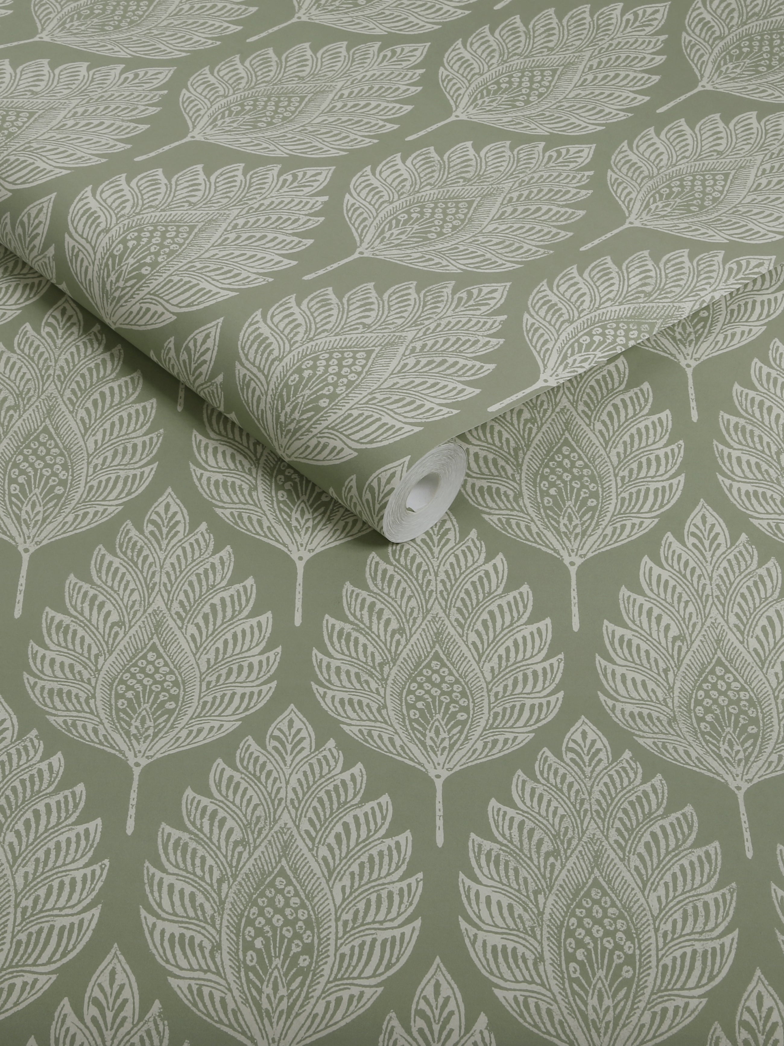 142308 Flame Leaf Sage Wallpaper by Graham & Brown