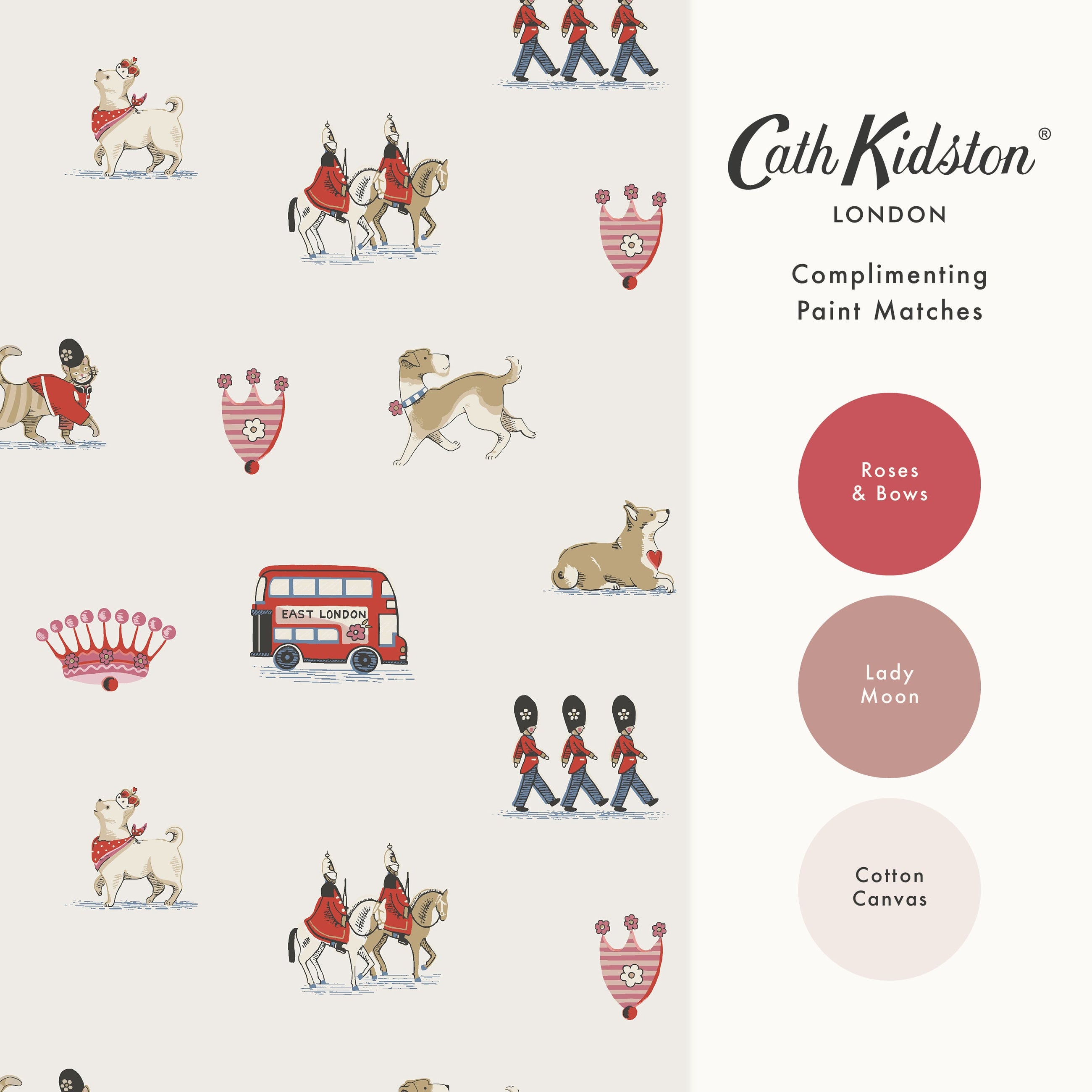 145324 Queenie's London Cream Cream Wallpaper by Cath Kidston