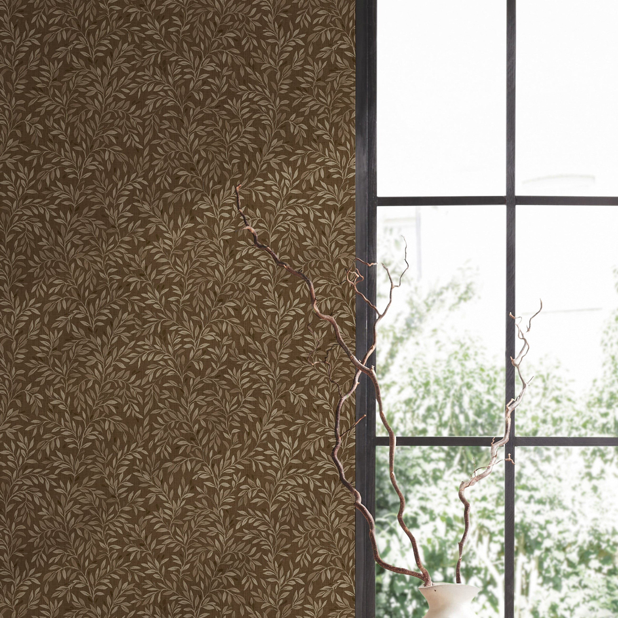 146875 Ditsy Leaf Ochre Next AW26 Wallpaper by Next