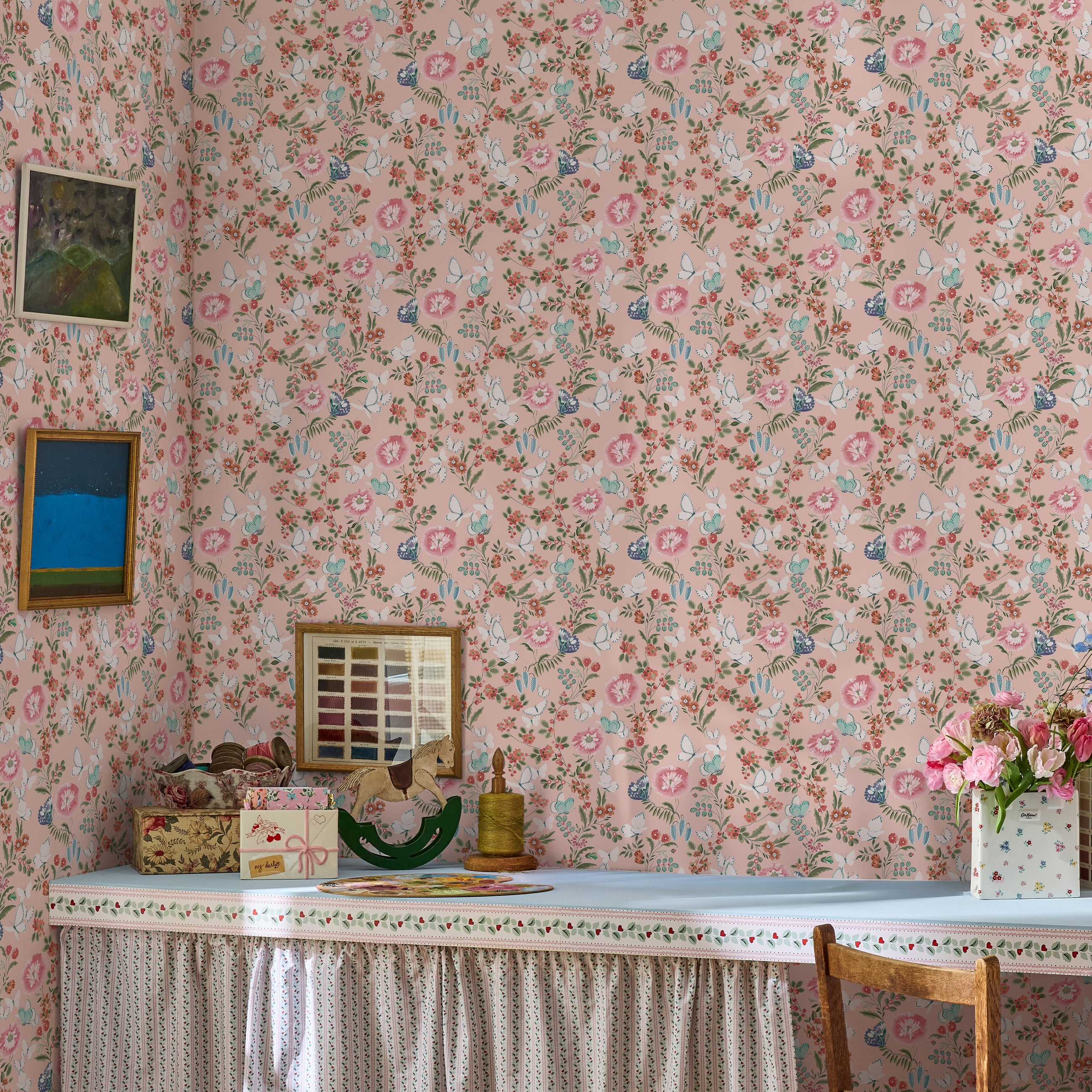 149136 Butterfly Dance Summer Cath Kidston AW26 Wallpaper by Cath Kidston
