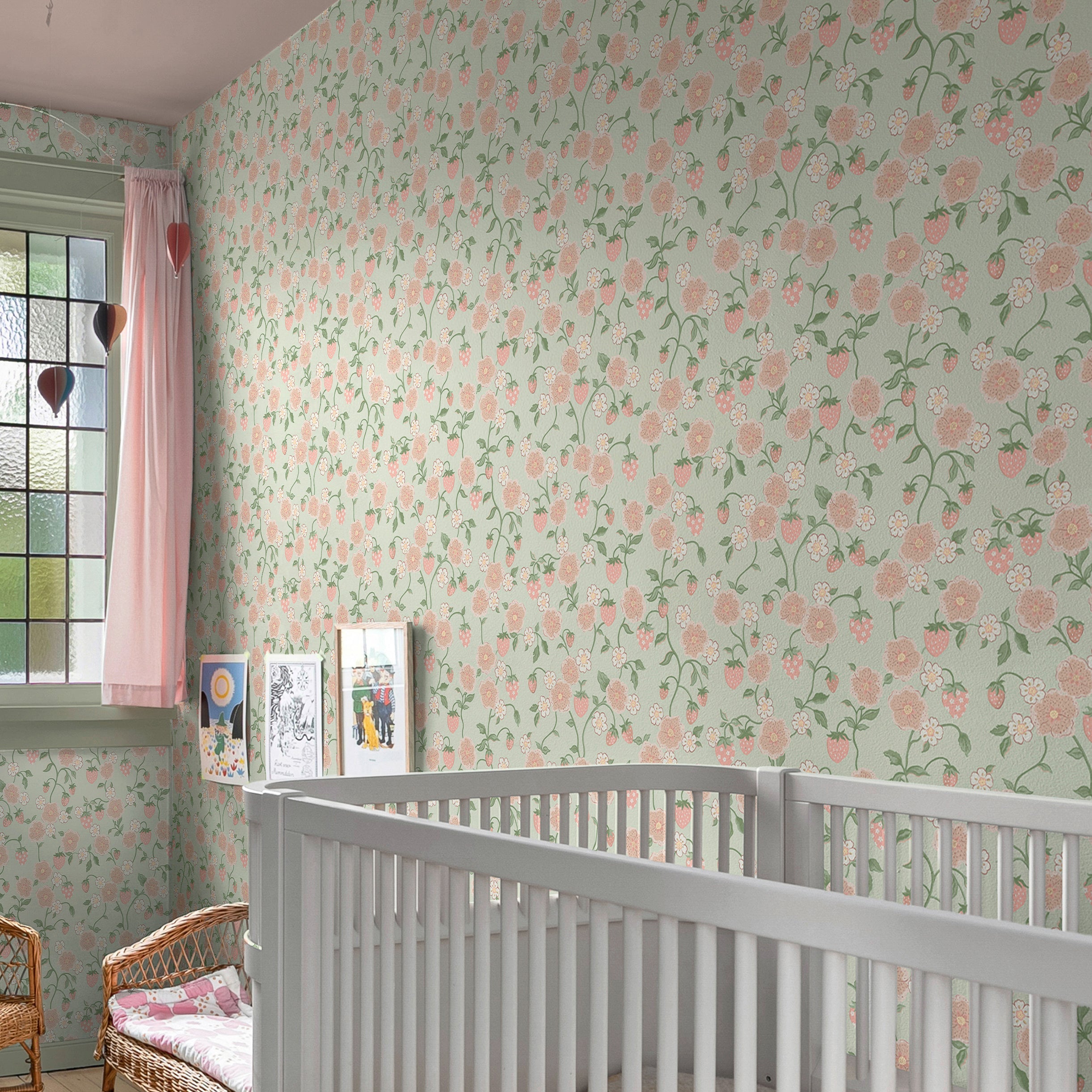 149138 Strawberry Sage Cath Kidston AW26 Wallpaper by Cath Kidston