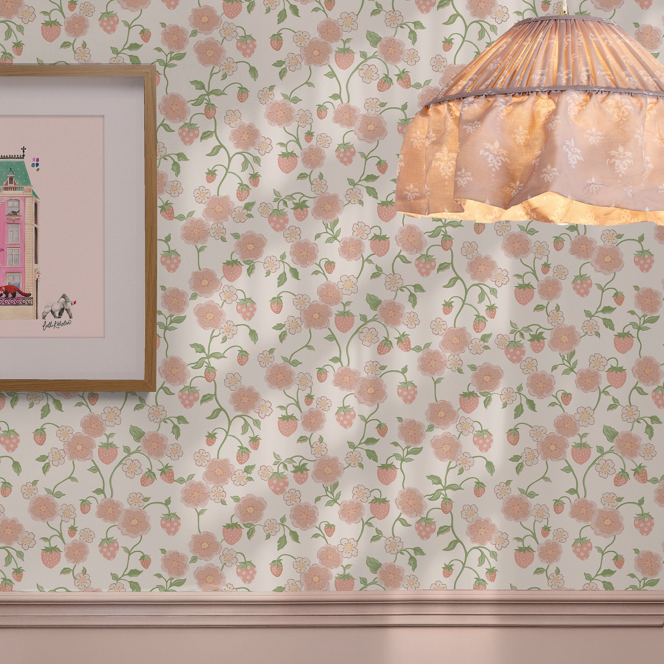 149139 Strawberry Pink Cath Kidston AW26 Wallpaper by Cath Kidston