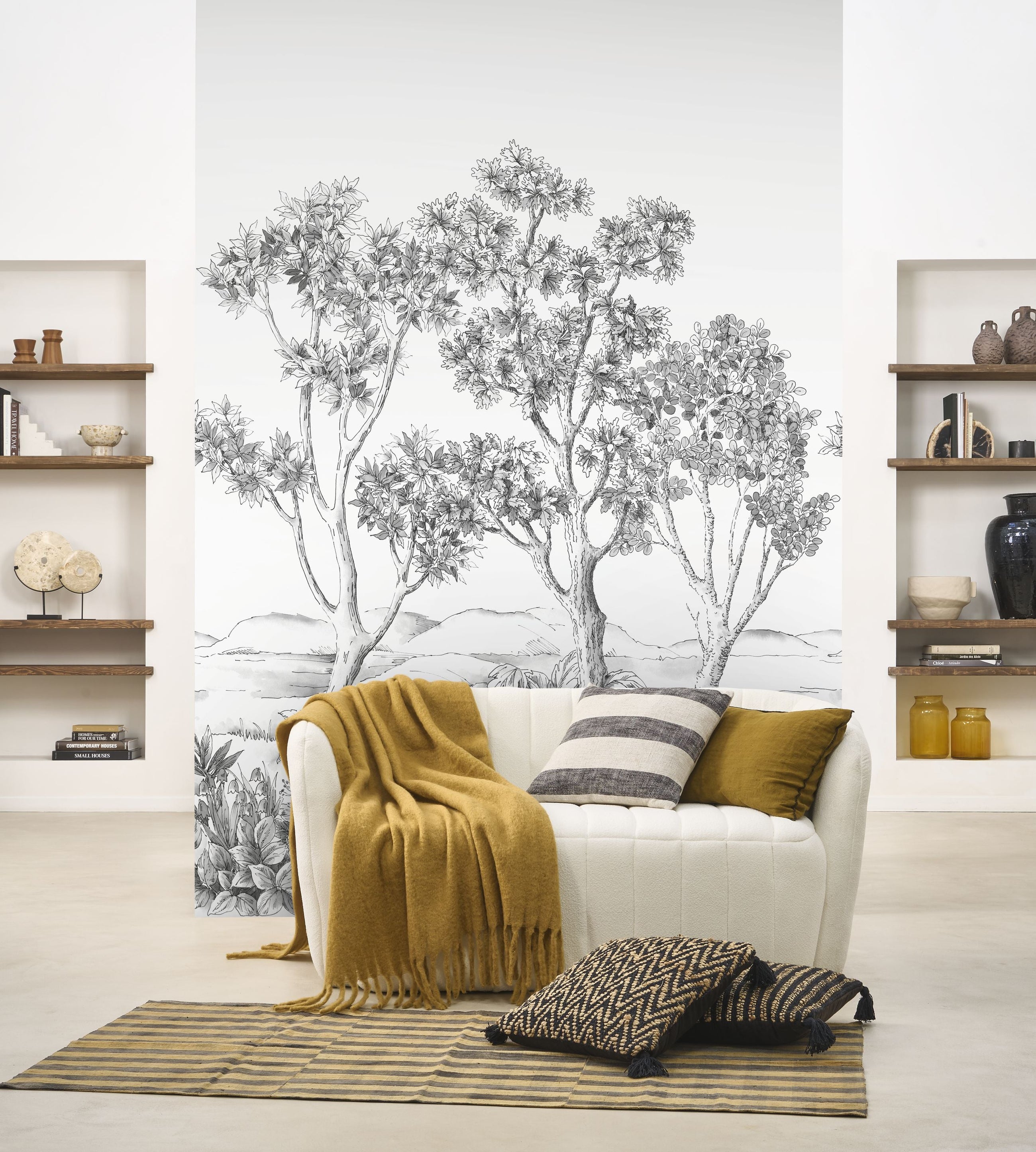 Terre D'Acacias Noir Fusain Wonderwalls 3 Mural by Casadeco (200x250cm)