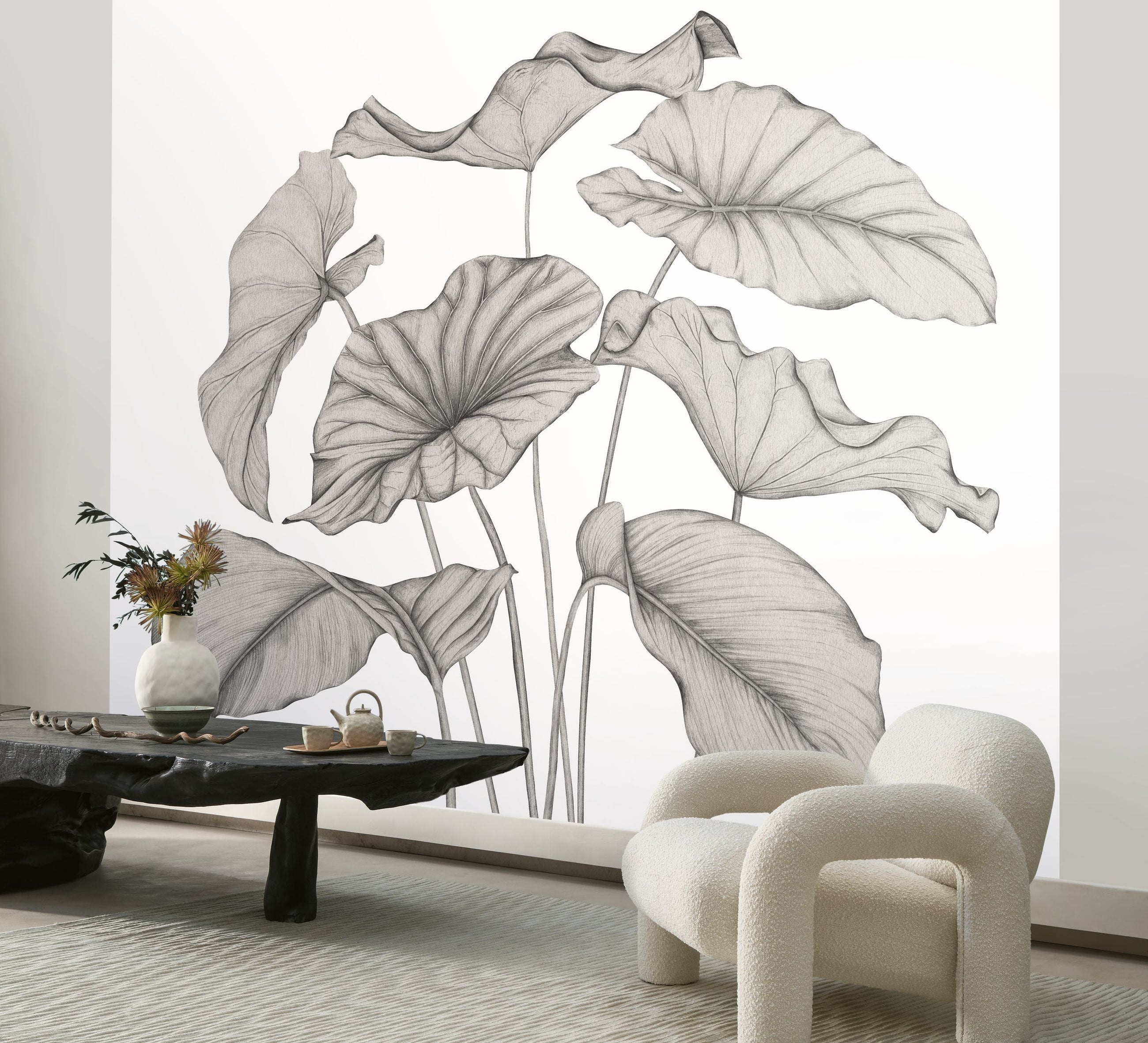 Alocasia Noir Fusain Wonderwalls 3 Mural by Casadeco (350x280cm)