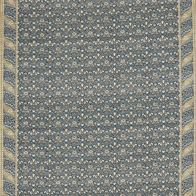 Morris Bellflowers Archive IV The Collector Indigo/Sage Fabric by Morris & Co