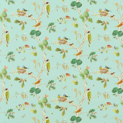 Woodland Chorus Indoor Outdoor Prints Sky Blue/Multi Fabric by Sanderson