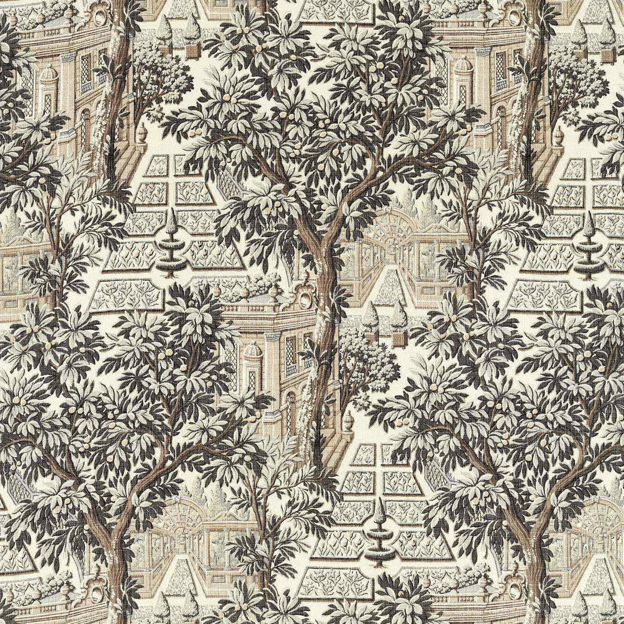 Zoffany Arcadian Thames Italian Garden 322768 Empire Grey Fabric ...
