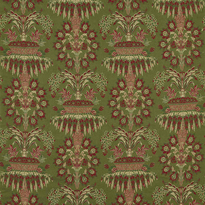 Long Gallery Brocade Suffolk Damasks and Stripes Olivine/Russet Fabric by Zoffany