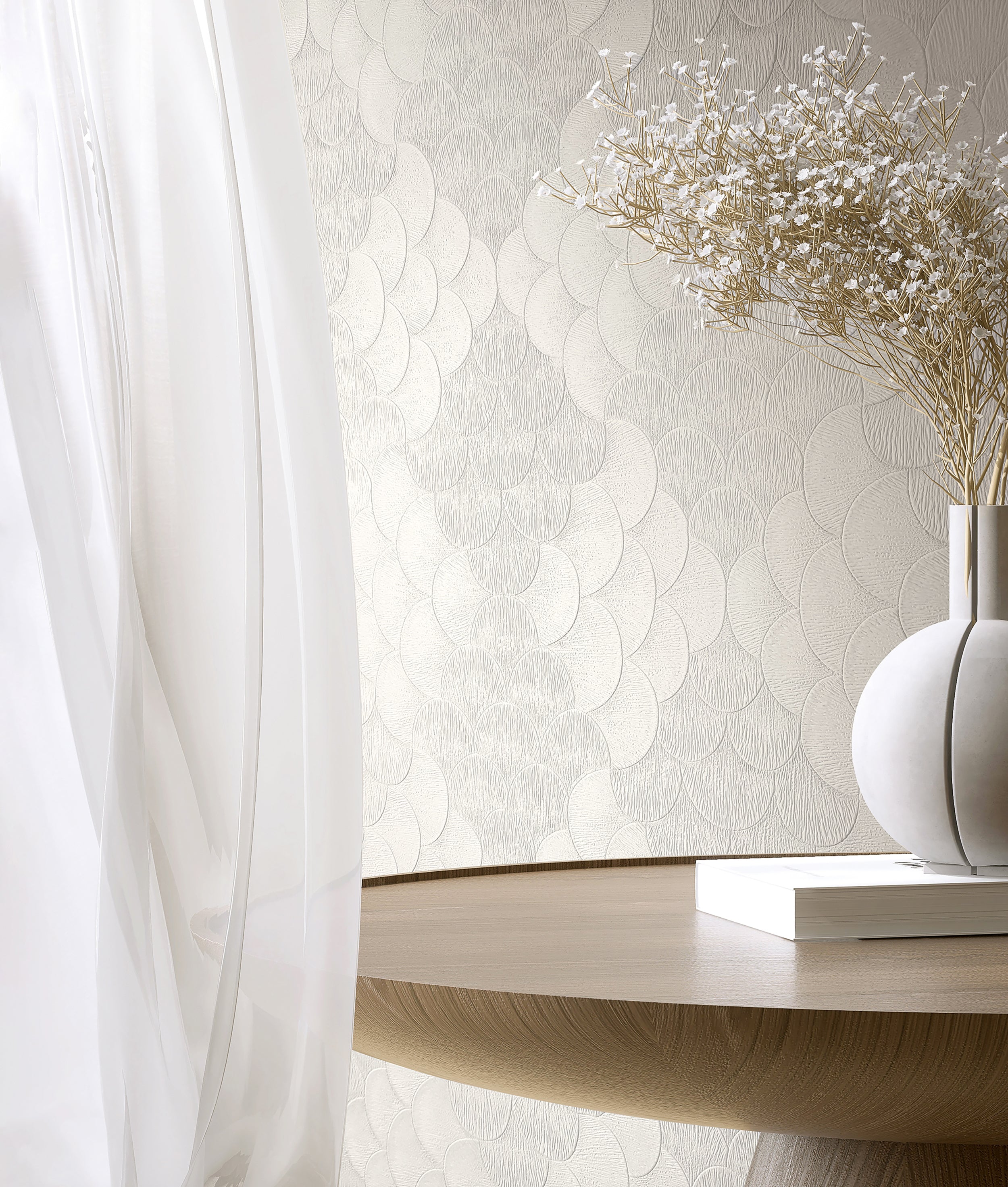 35810 3D optics White Wallpaper by Galerie