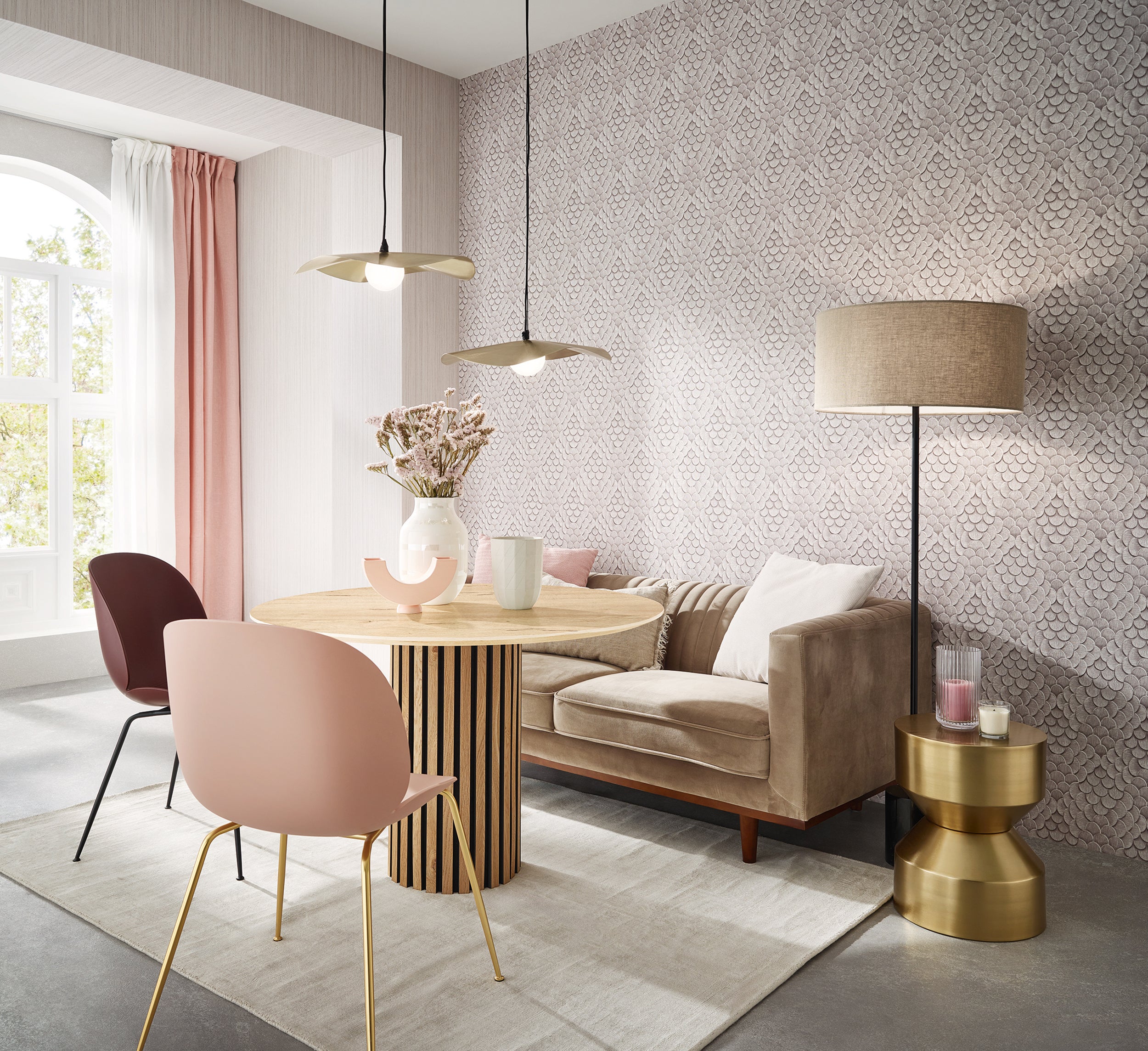 35812 3D optics Pink Wallpaper by Galerie