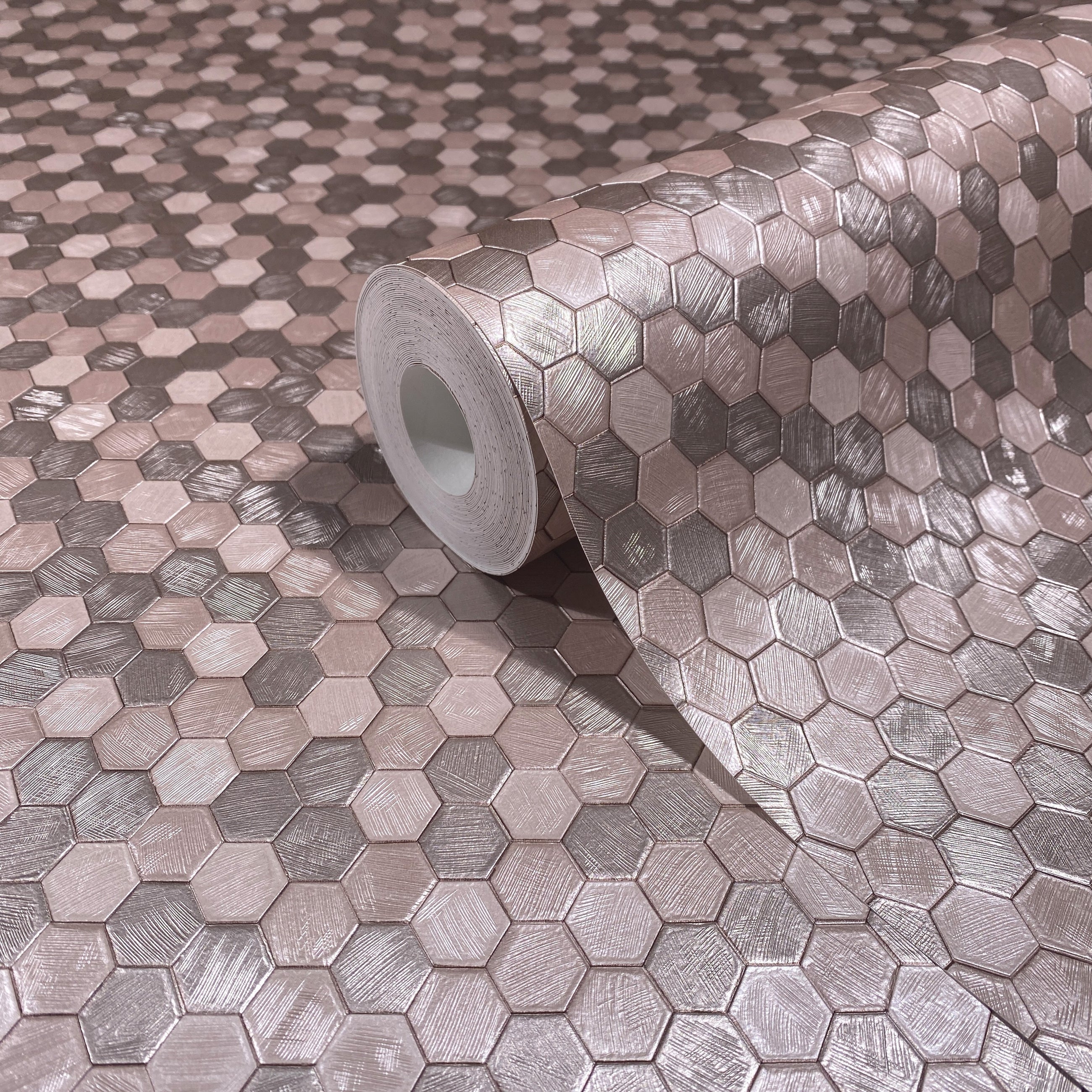 35817 Tile optics Pink Wallpaper by Galerie