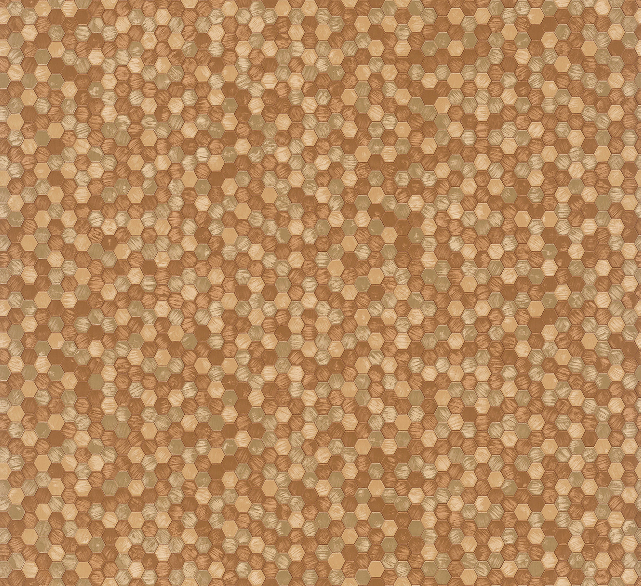 35818 Tile optics Bronze Brown Wallpaper by Galerie