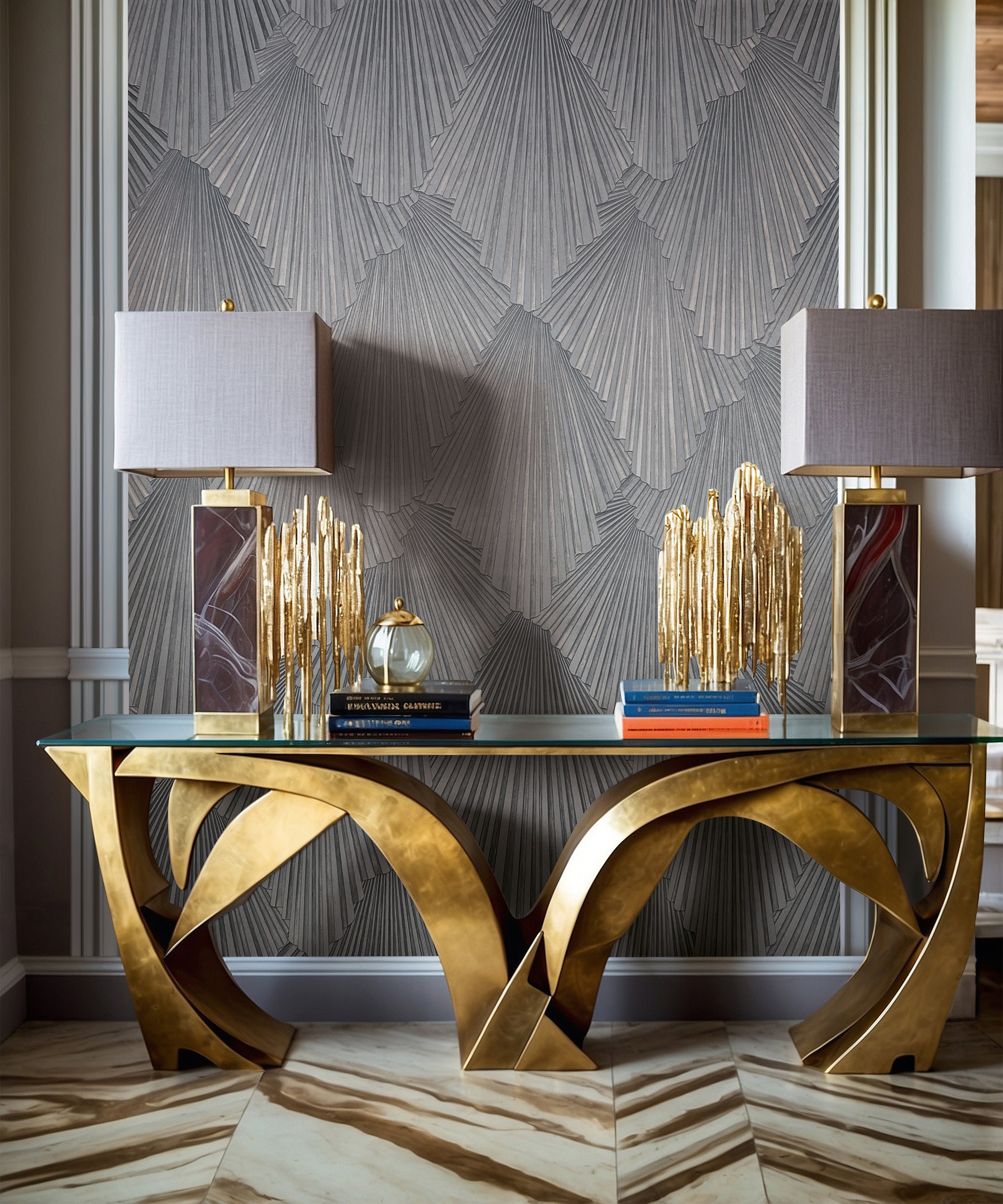 35849 Graphic Silver Grey Wallpaper by Galerie