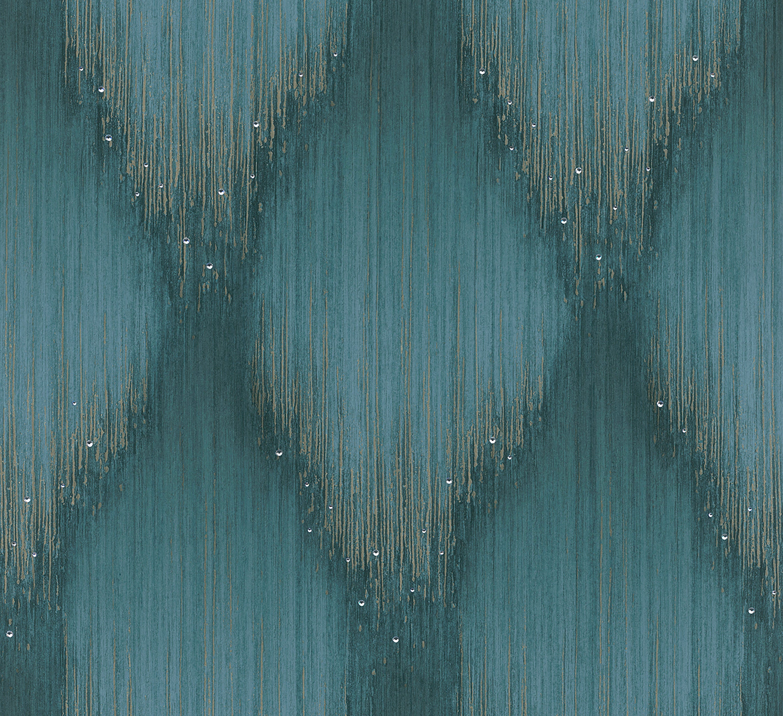 35888 Rhinestone Stripes Green Wallpaper by Galerie