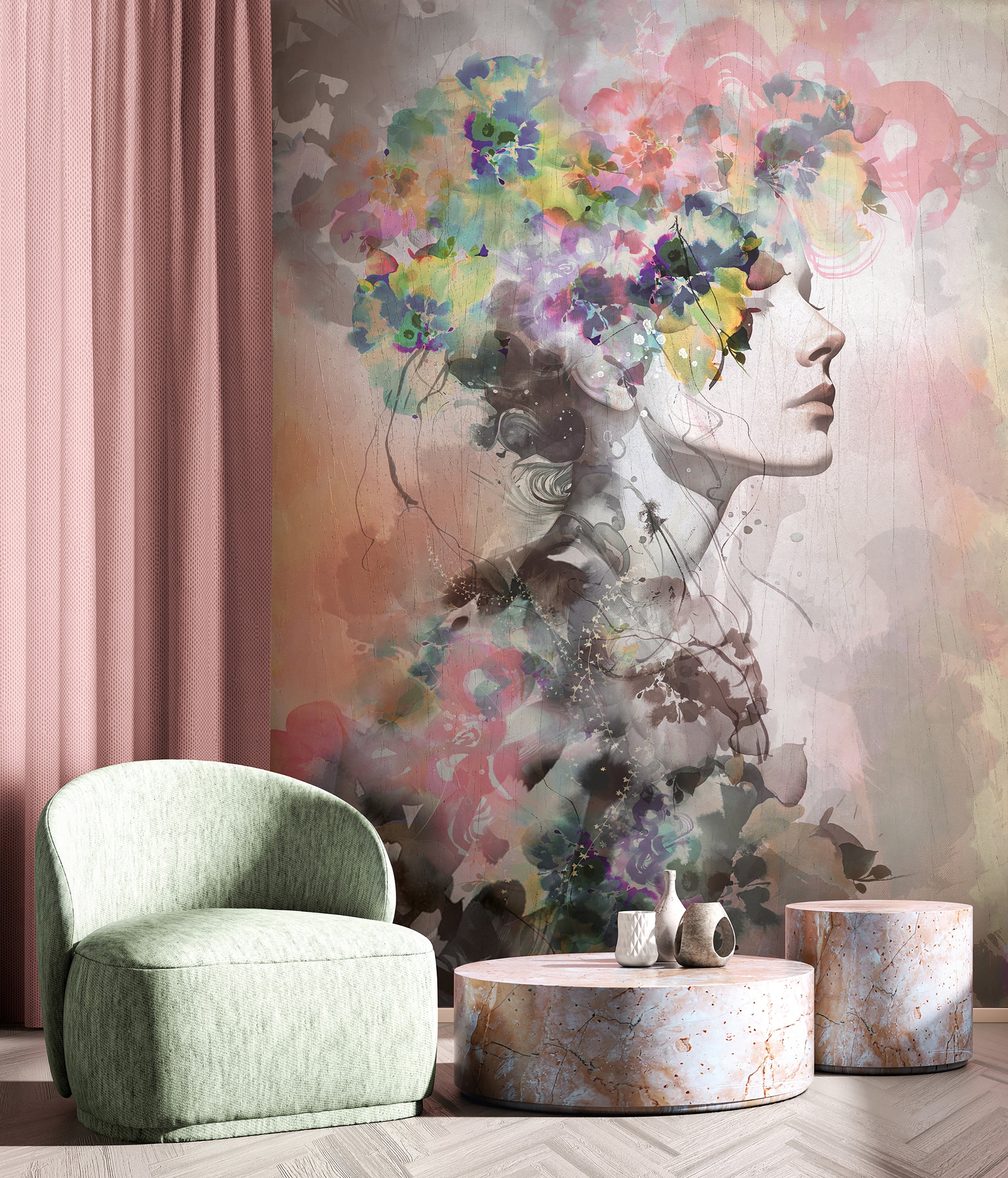 35897 Fashion Icon Beauty Mural Multi-coloured Wallpaper by Galerie