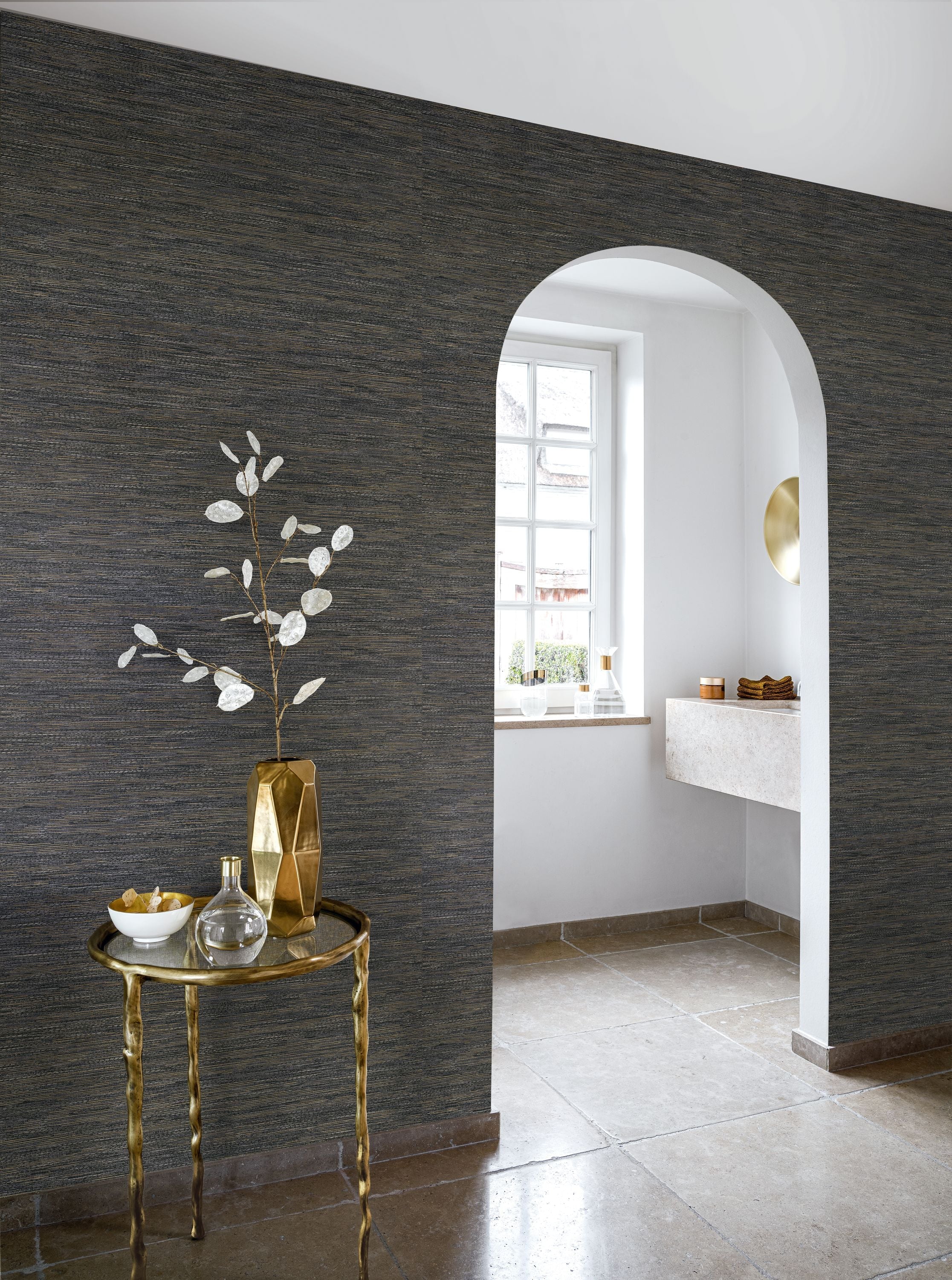 75342752 Tatami Noir Wallpaper by Casamance