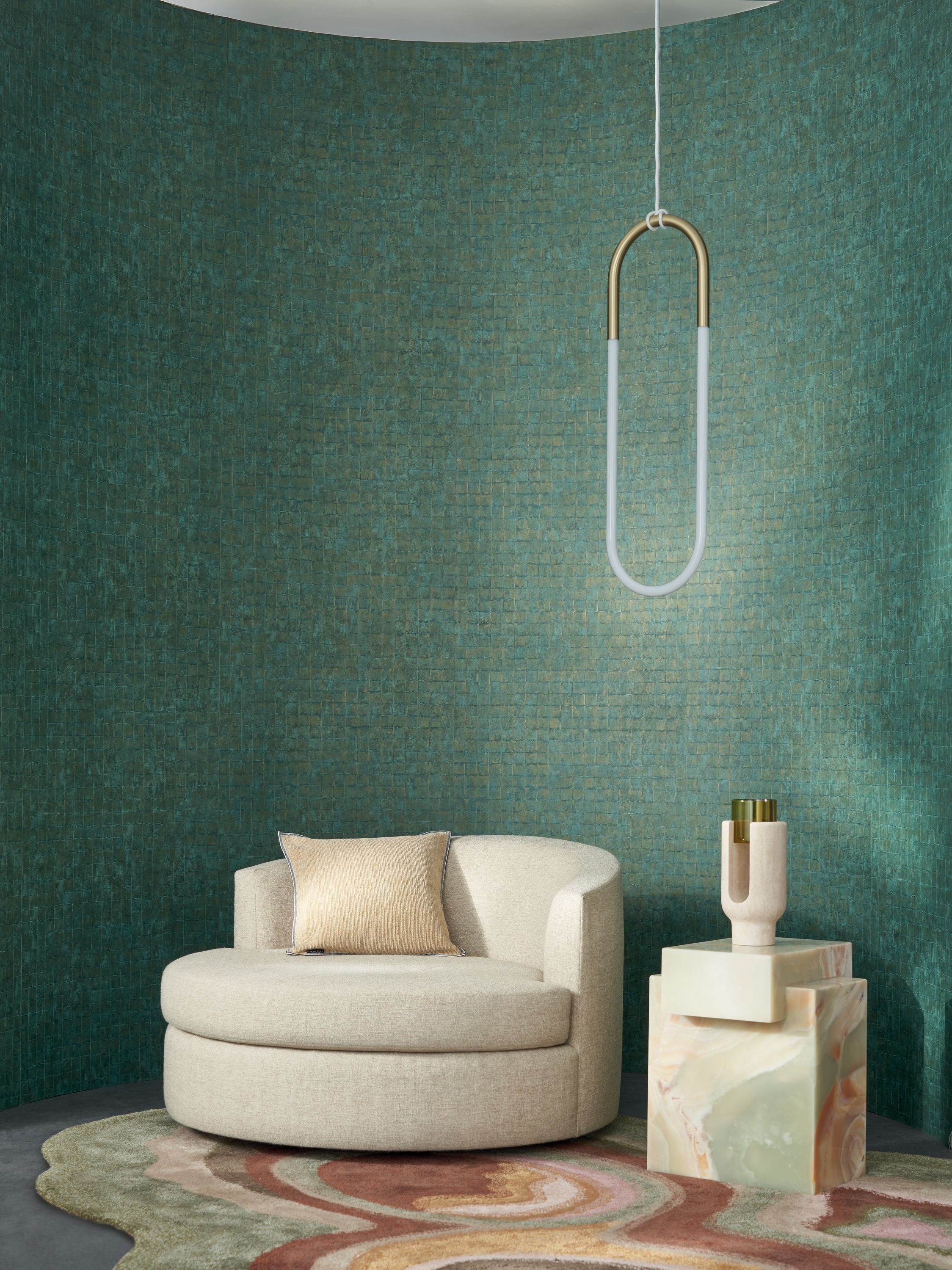 76080712 Faenza Émeraude Wallpaper by Casamance
