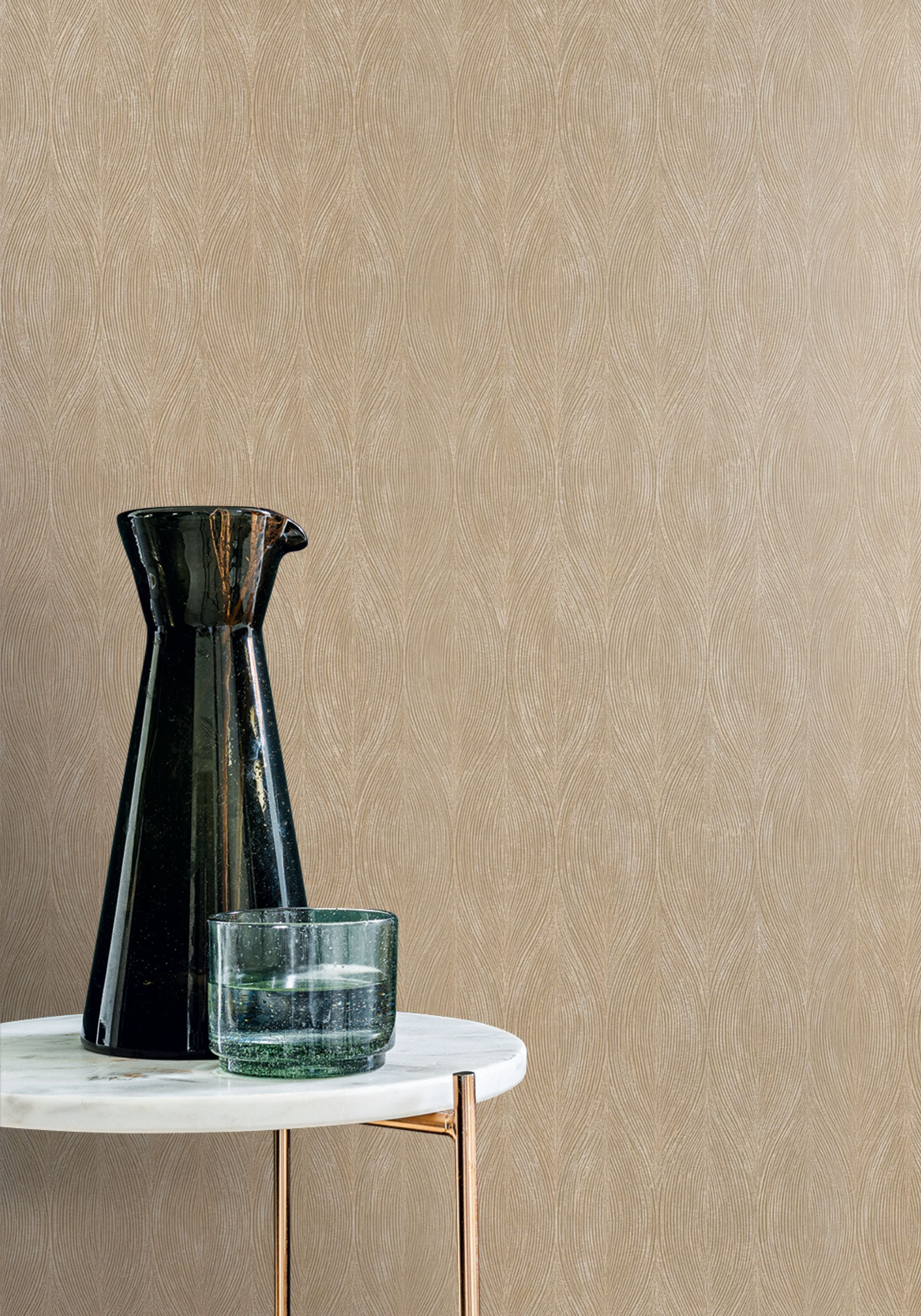 76112854 Keramos Marron Glacé Wallpaper by Casamance