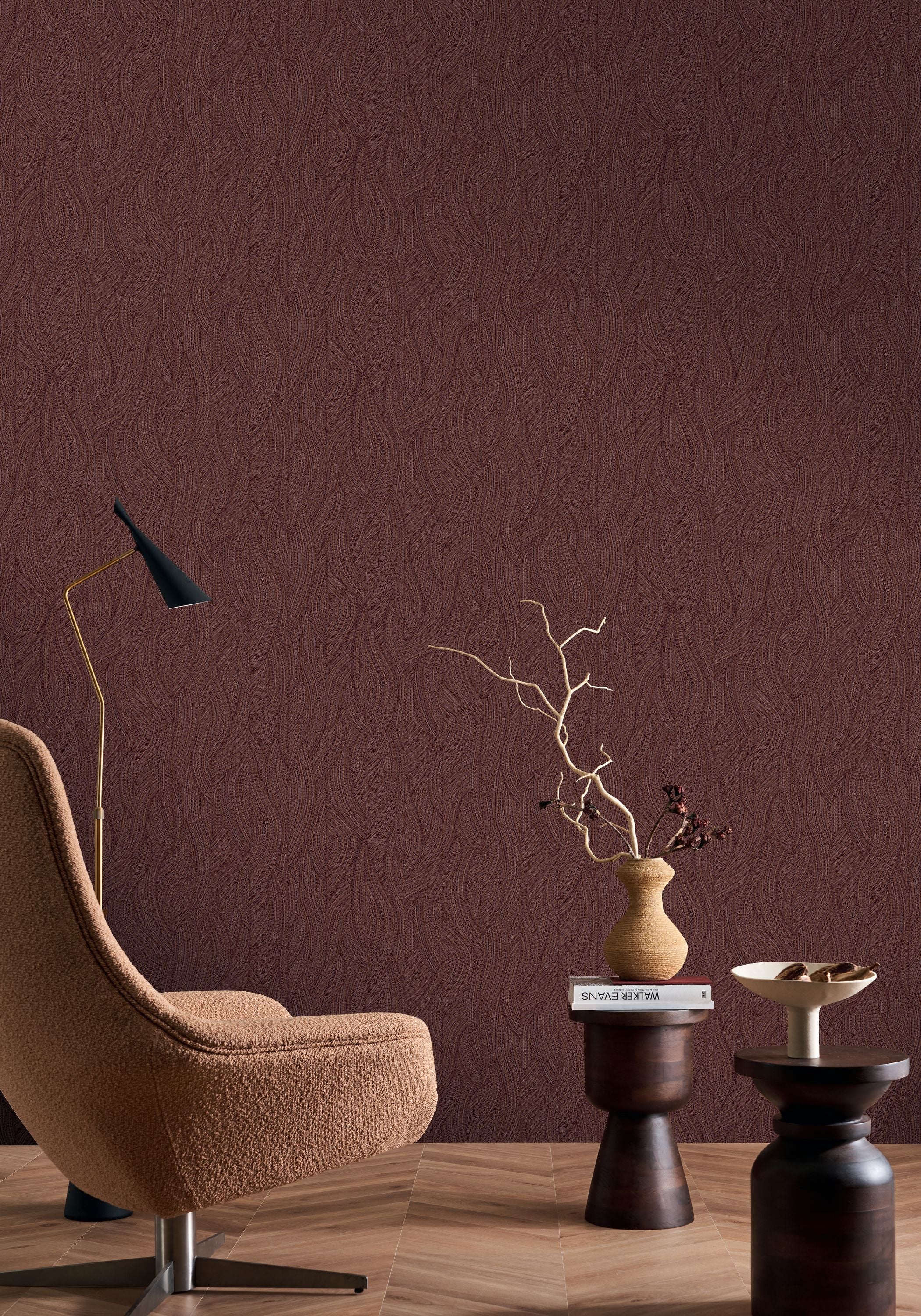 76221324 Jassine Prune Wallpaper by Casamance