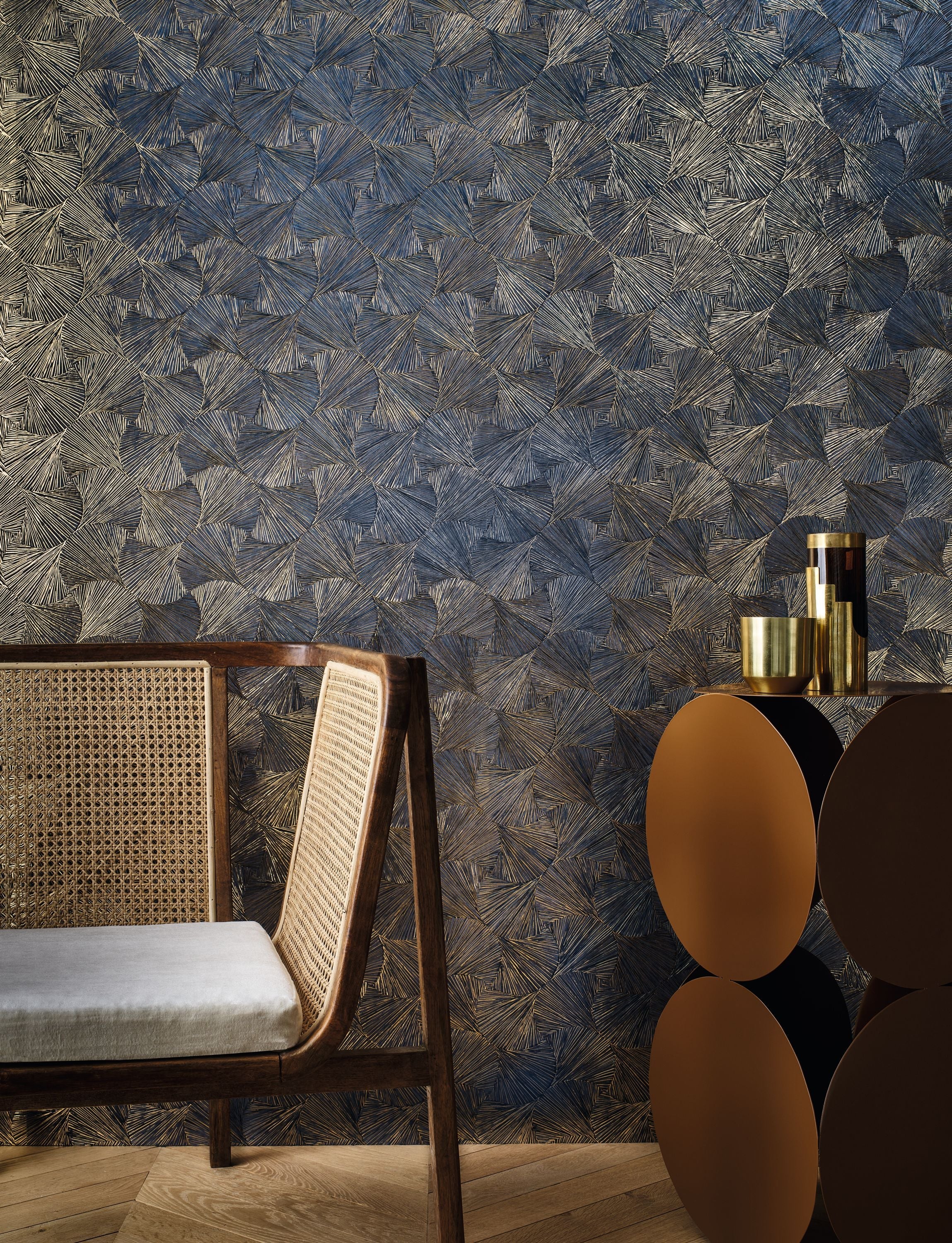 76522752 Songket Orage/Doré Wallpaper by Casamance