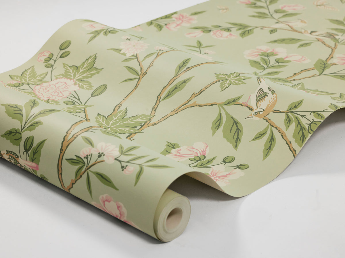 Sophia Magdalena Green Herrgård Wallpaper by Boråstapeter