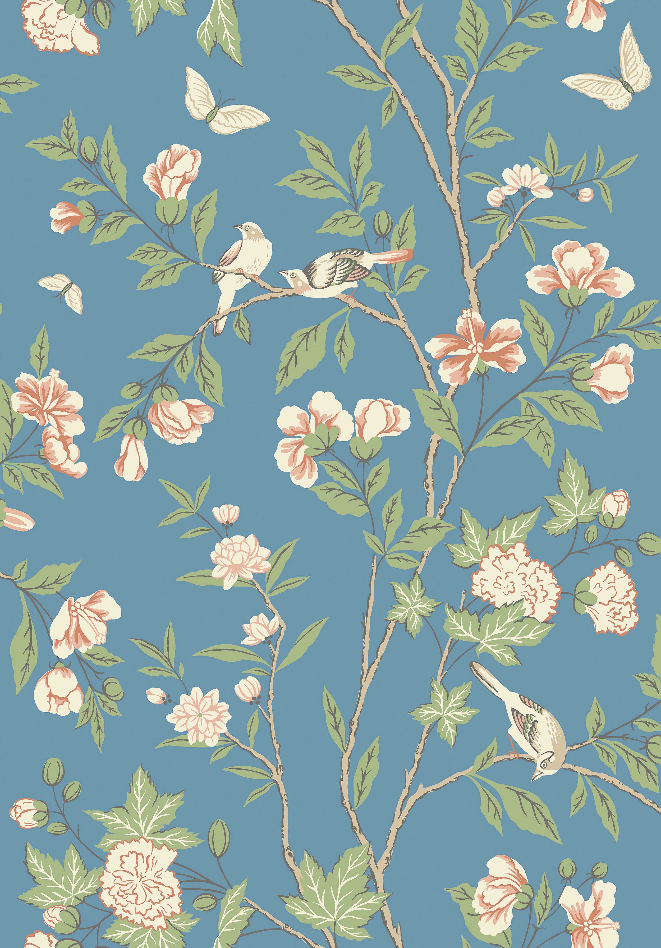 Sophia Magdalena Blue Herrgård Wallpaper by Boråstapeter