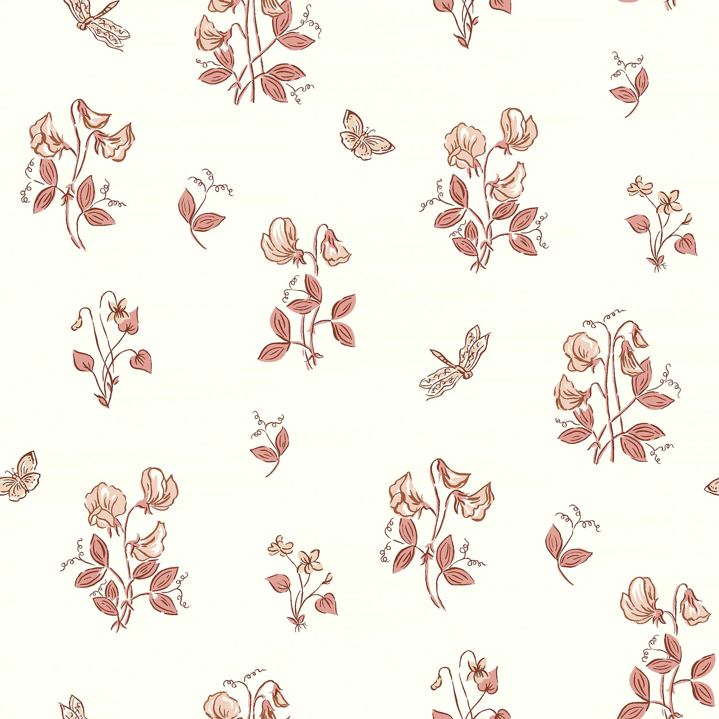 Luktärt Red Herrgård Wallpaper by Boråstapeter