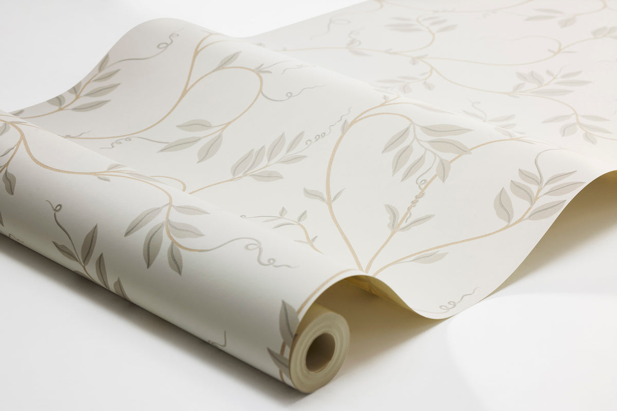 Klockranka Beige Herrgård Wallpaper by Boråstapeter