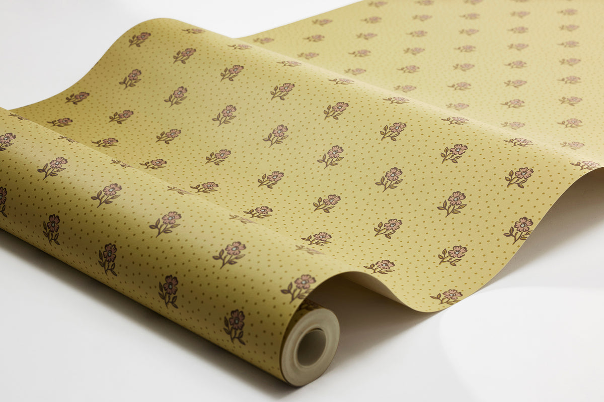 Désirée Yellow Herrgård Wallpaper by Boråstapeter
