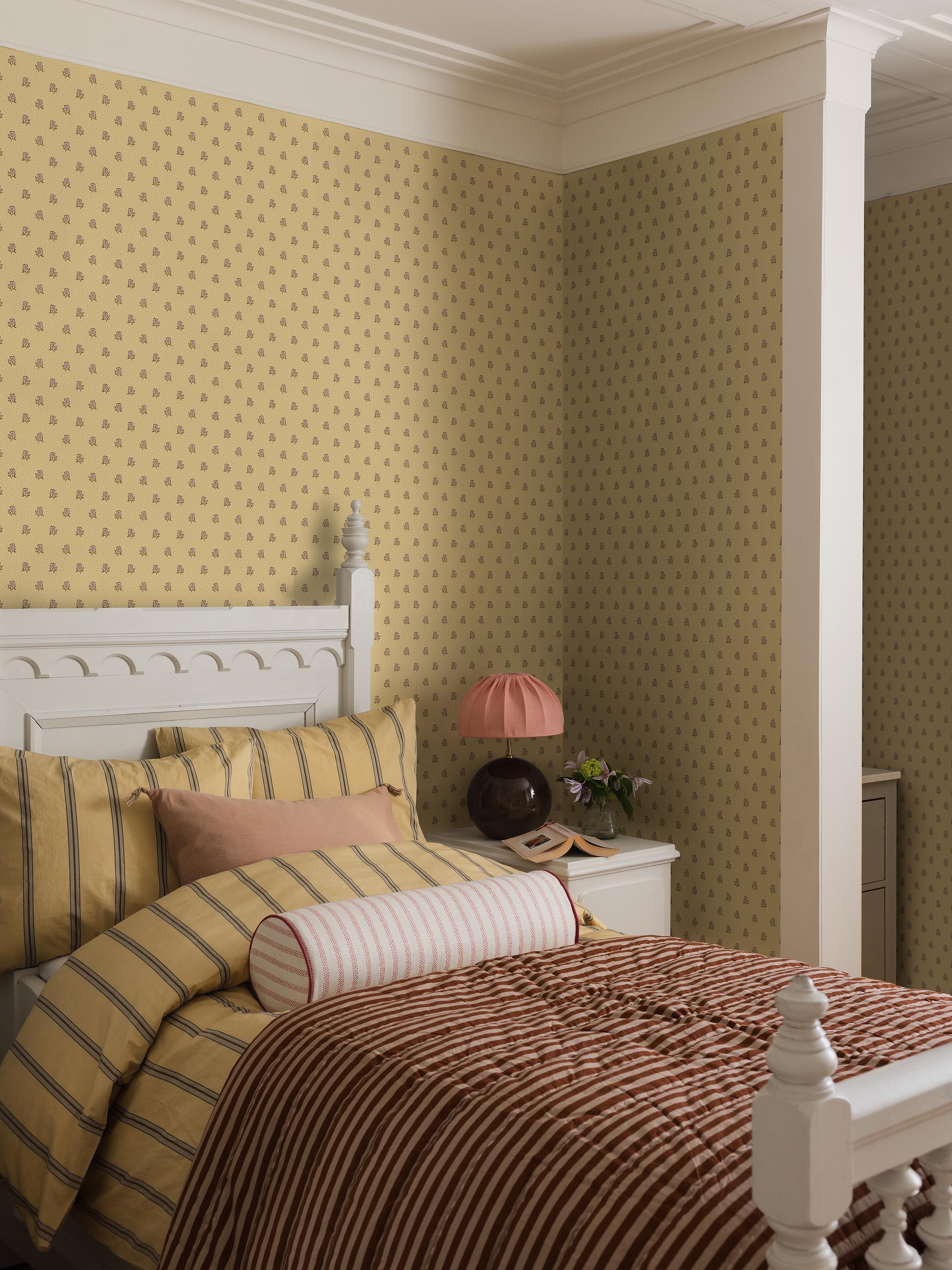 Désirée Yellow Herrgård Wallpaper by Boråstapeter
