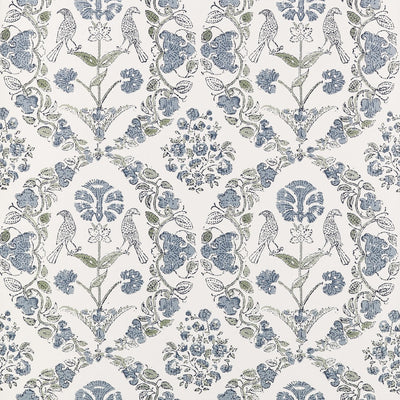 Paloma Blue and Green Clermont Wallpaper by Anna French
