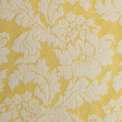 Caserta Damask Manor Yellow Fabric by Anna French