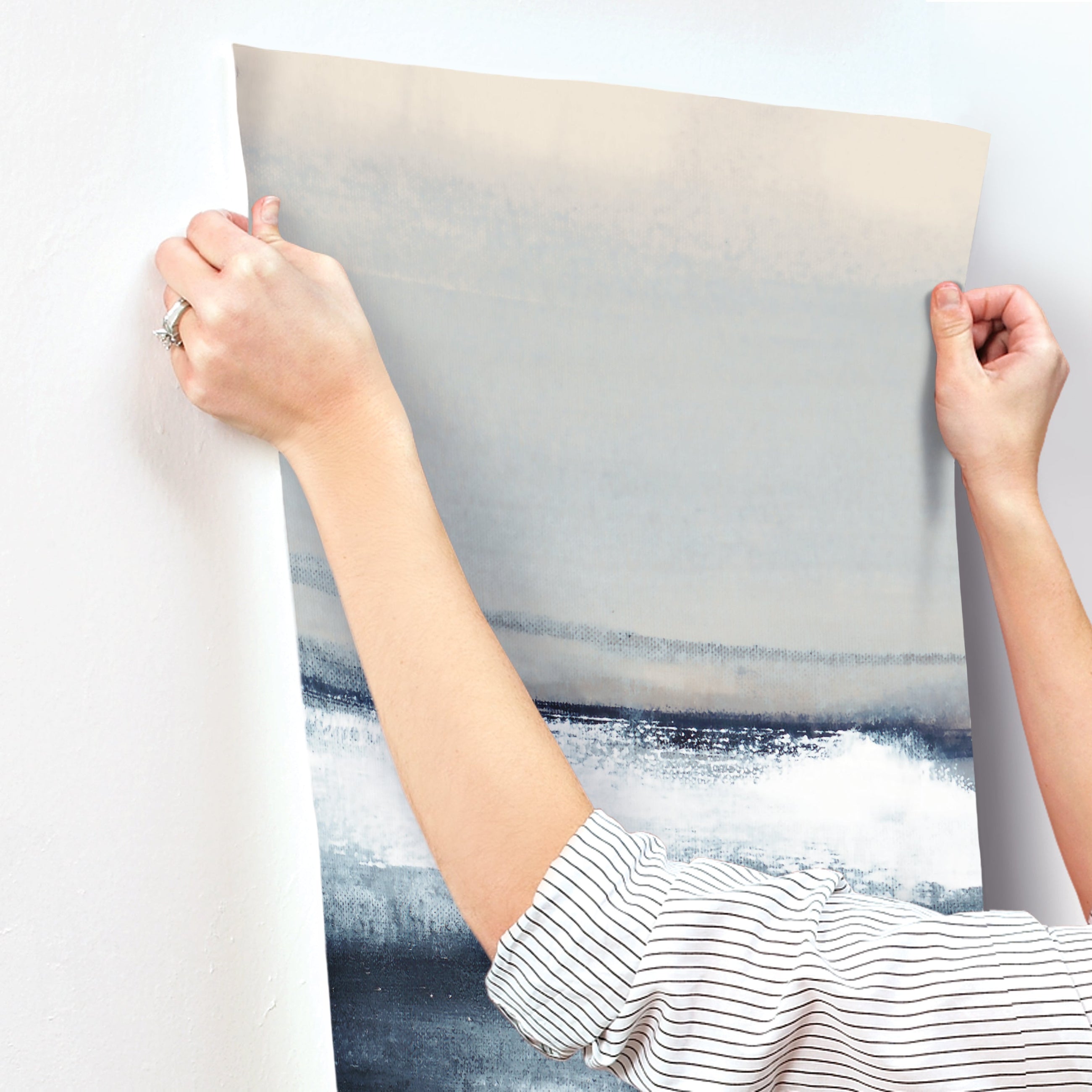 CB1135M Grounded Navy Carol Benson Cobb Mural by York Wallcoverings