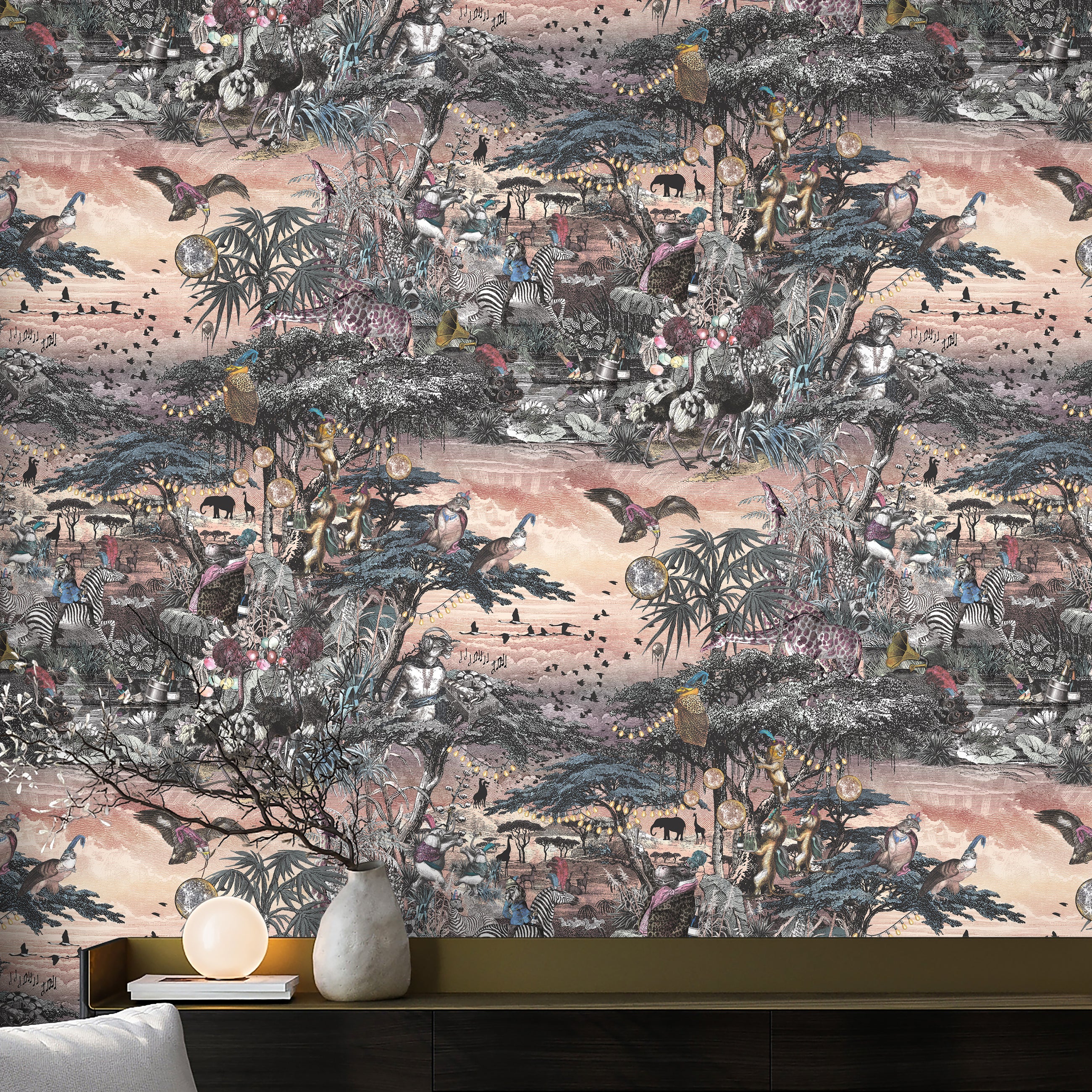 BMGI006/01B Club Safari Mist Wallpaper by Brand McKenzie