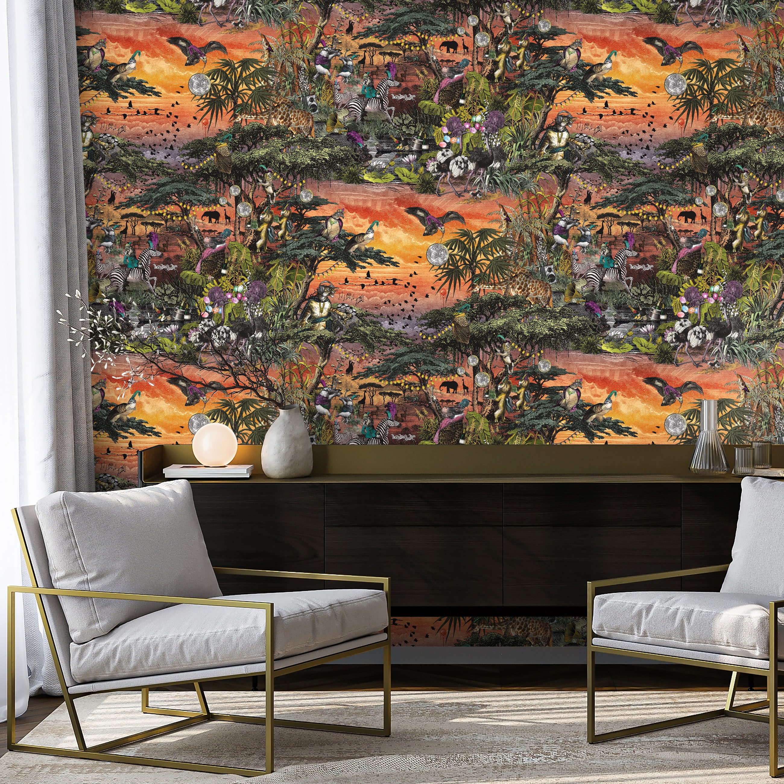 BMGI006/01C Club Safari Sunset Wallpaper by Brand McKenzie