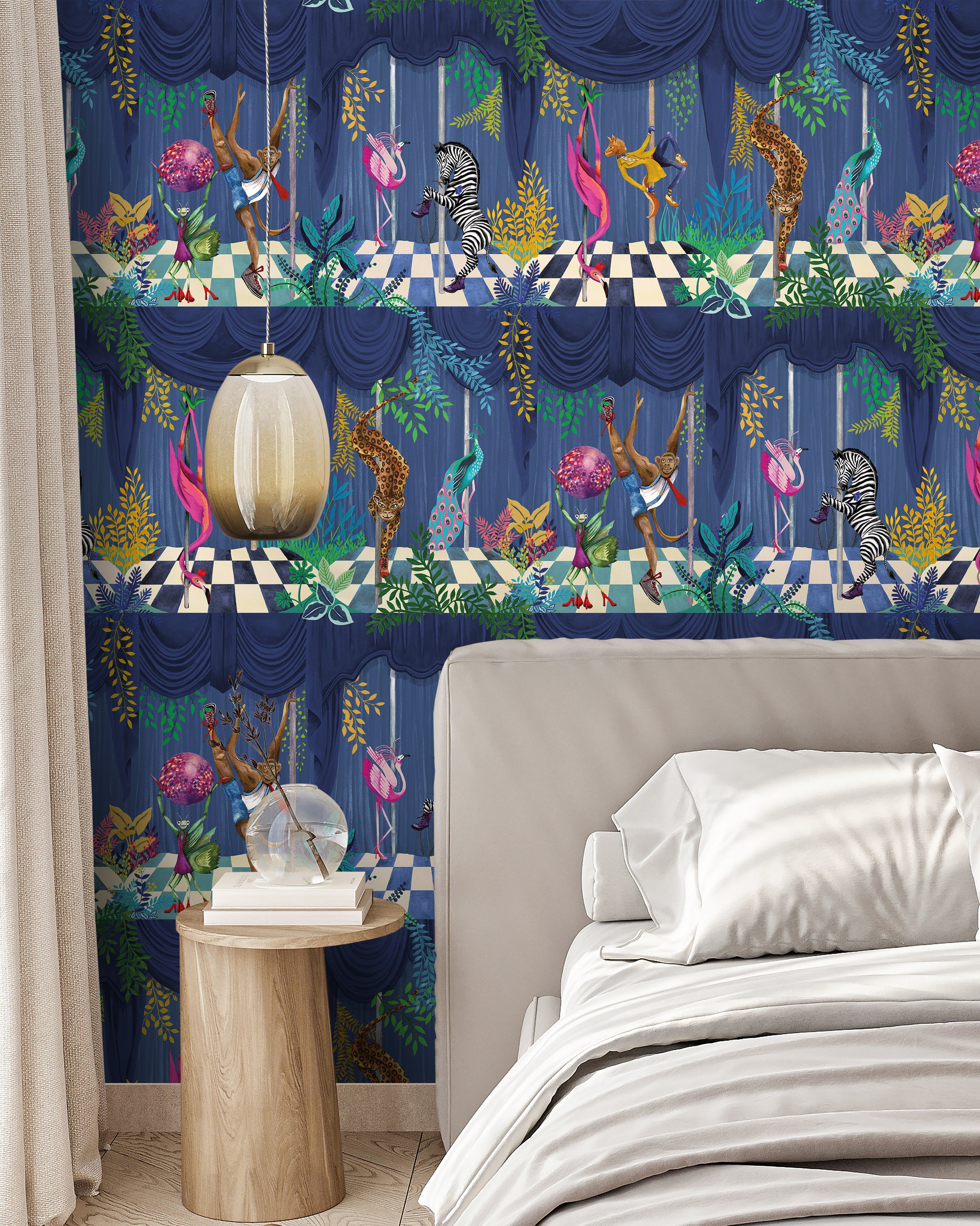 BMGI006/03A Creature Club Blue Velvet Wallpaper by Brand McKenzie