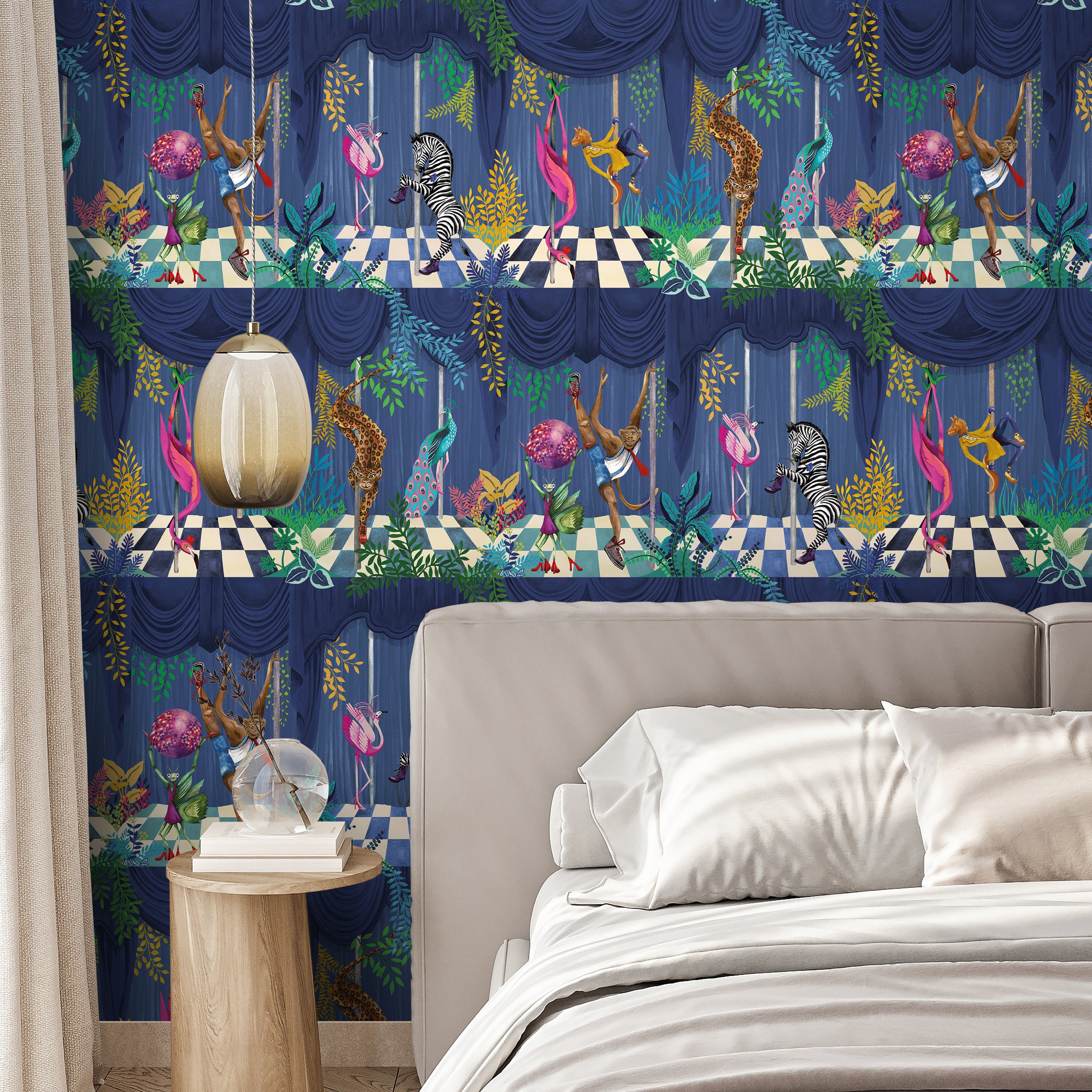 BMGI006/03A Creature Club Blue Velvet Wallpaper by Brand McKenzie