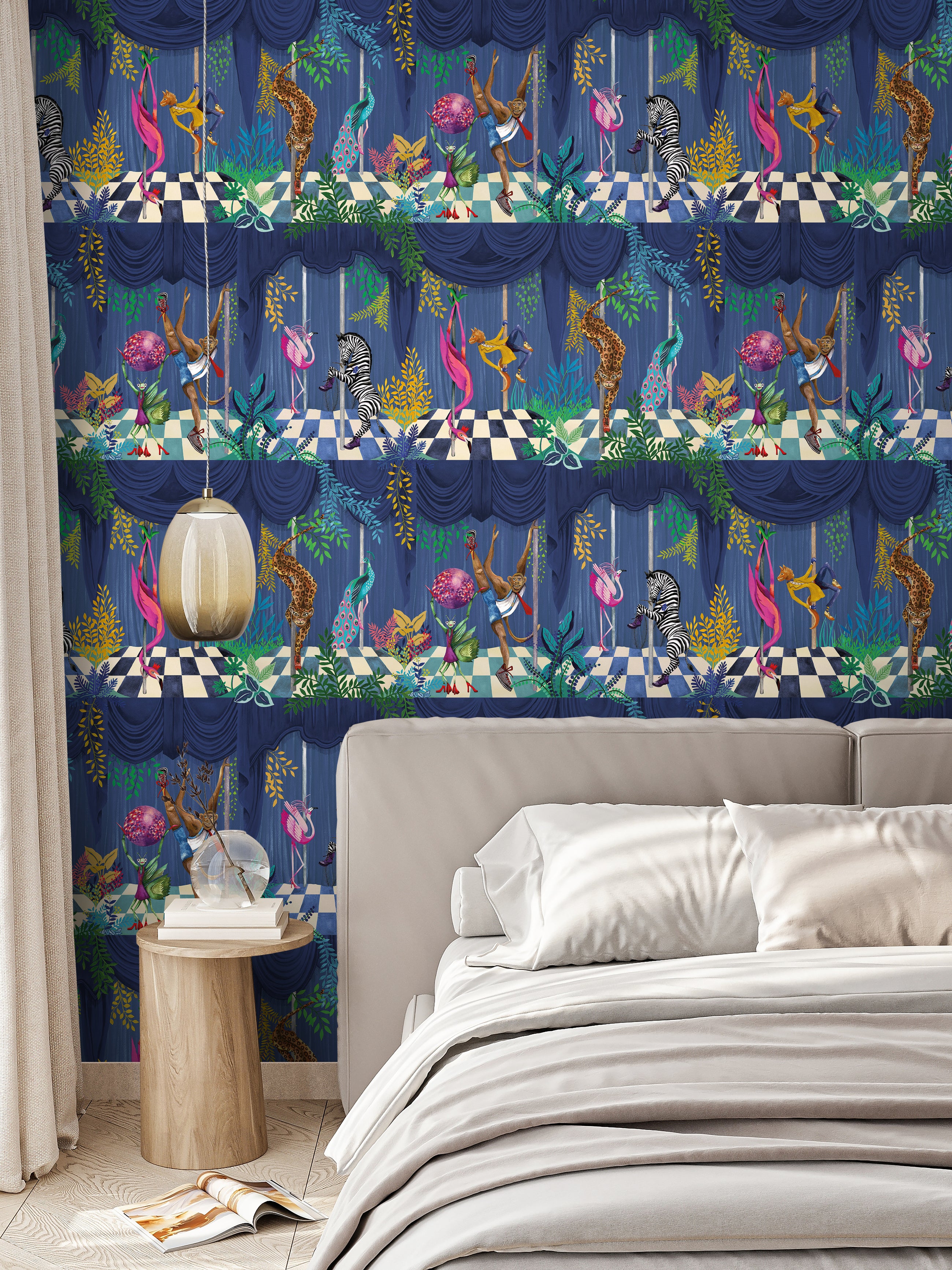 BMGI006/03A Creature Club Blue Velvet Wallpaper by Brand McKenzie