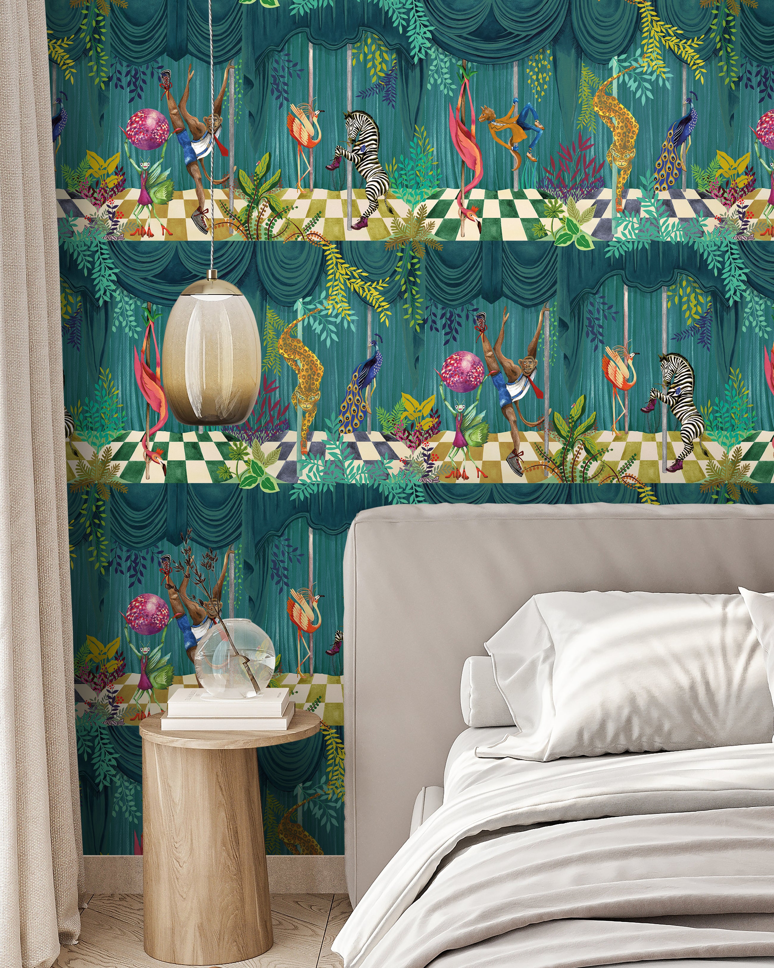 BMGI006/03B Creature Club Emerald Wallpaper by Brand McKenzie