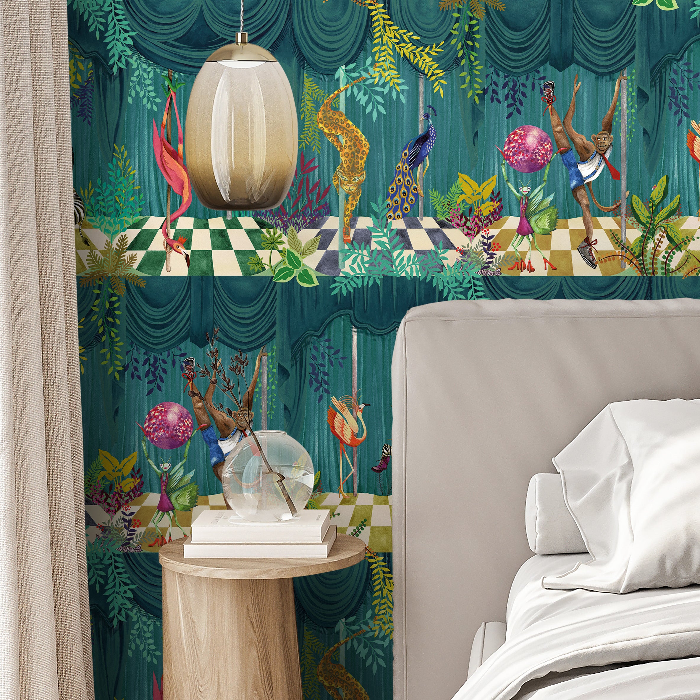 BMGI006/03B Creature Club Emerald Wallpaper by Brand McKenzie