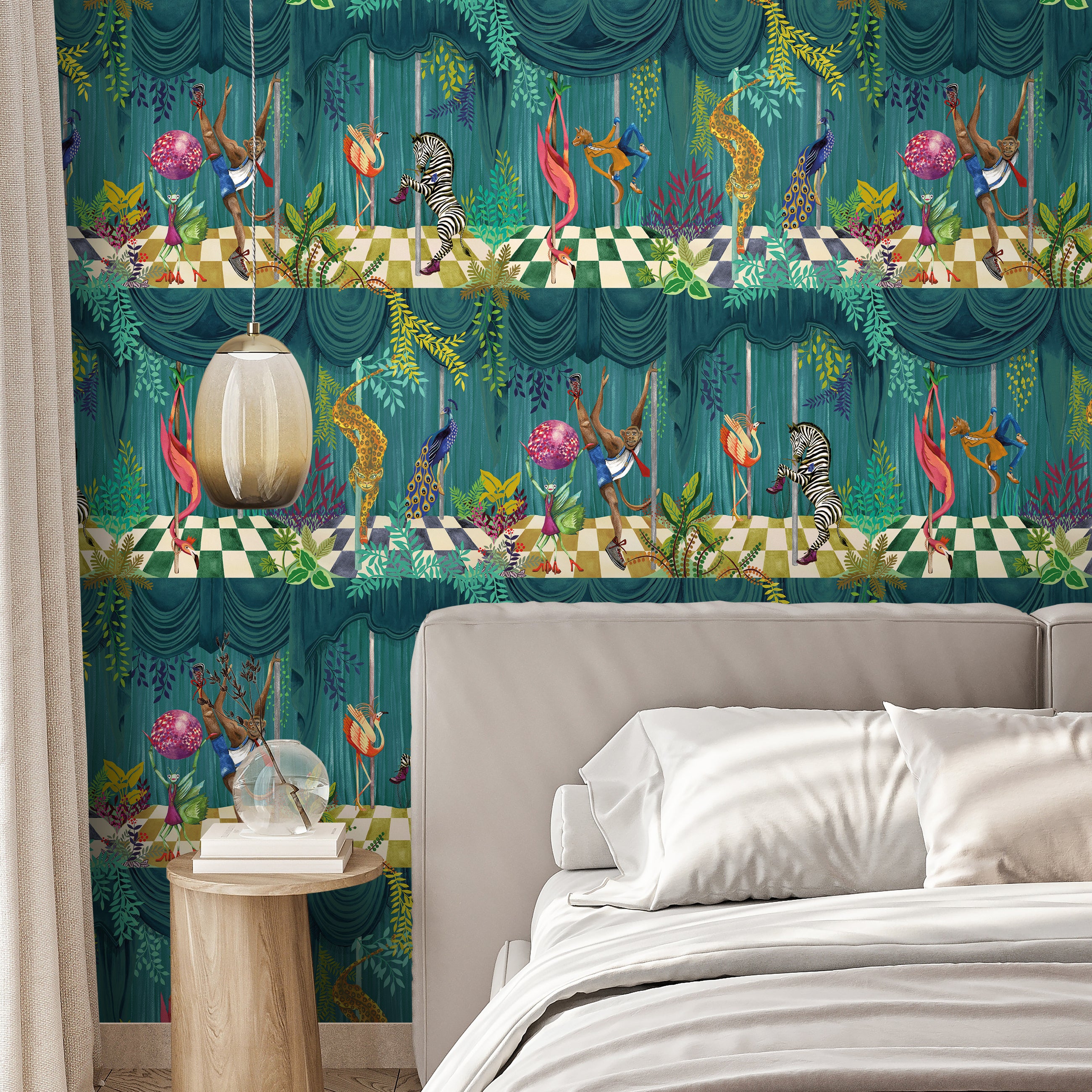 BMGI006/03B Creature Club Emerald Wallpaper by Brand McKenzie