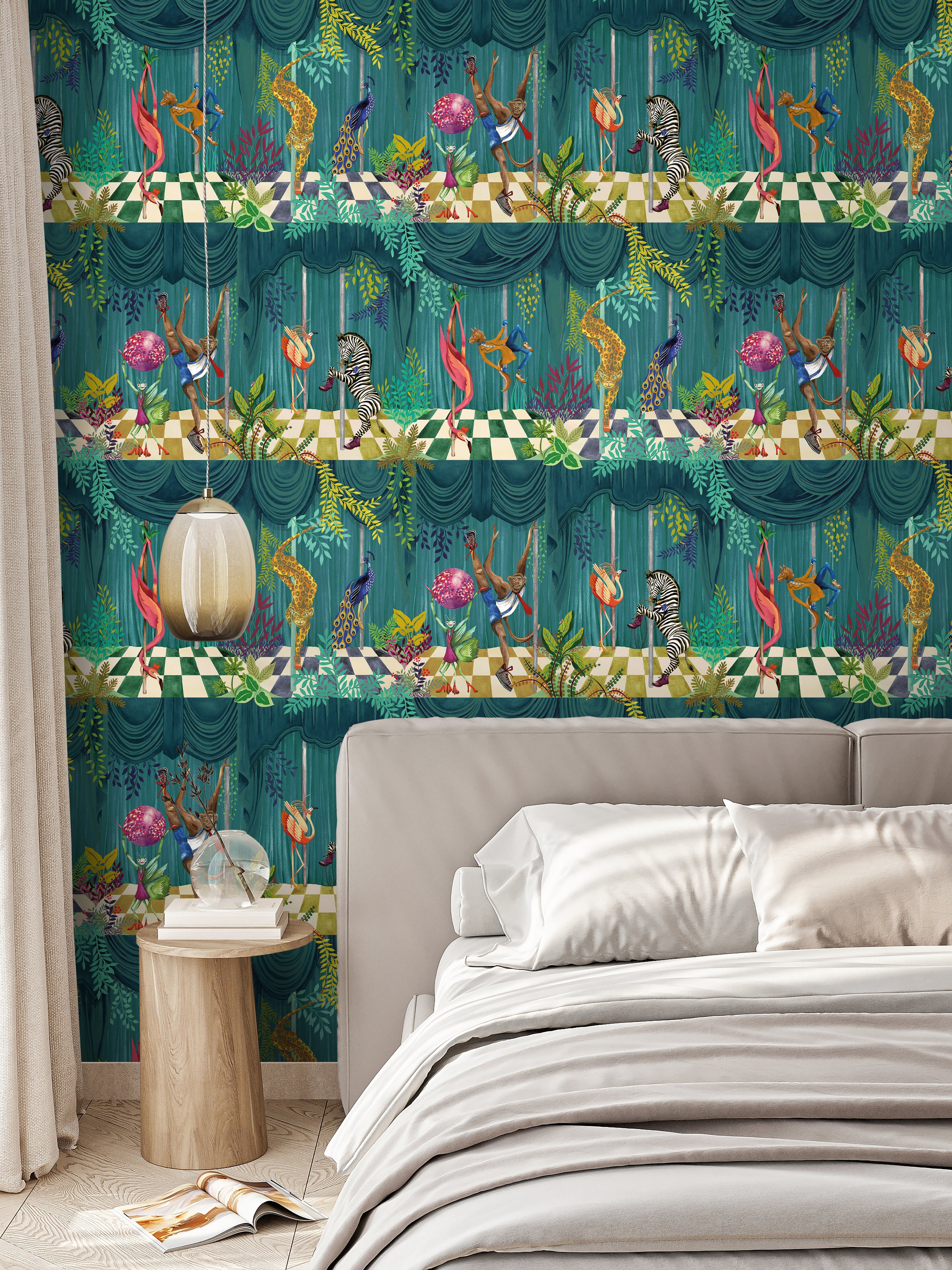 BMGI006/03B Creature Club Emerald Wallpaper by Brand McKenzie