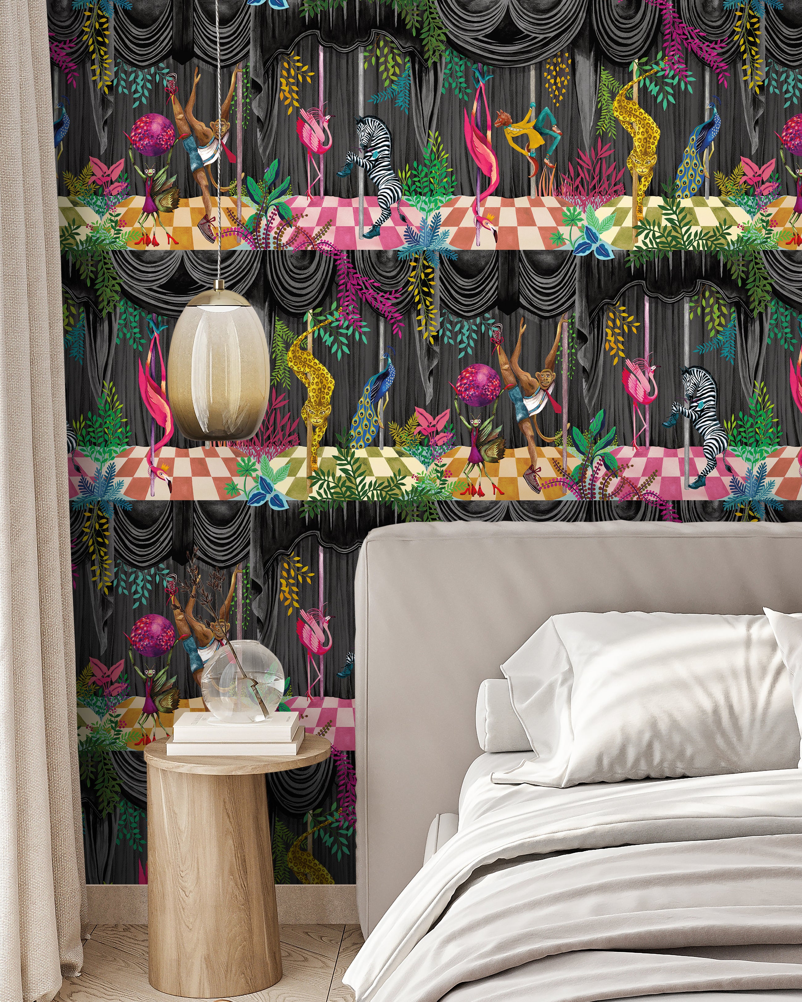 BMGI006/03C Creature Club Slate Black Wallpaper by Brand McKenzie